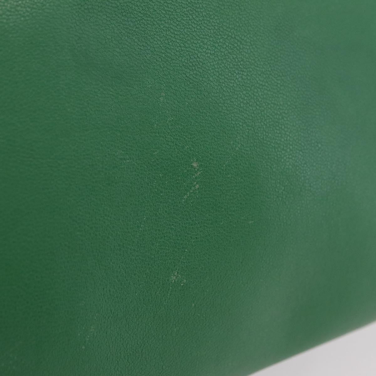 Celine Trio Leather Green Leather Crossbody Bag Bag (Pre-Owned)