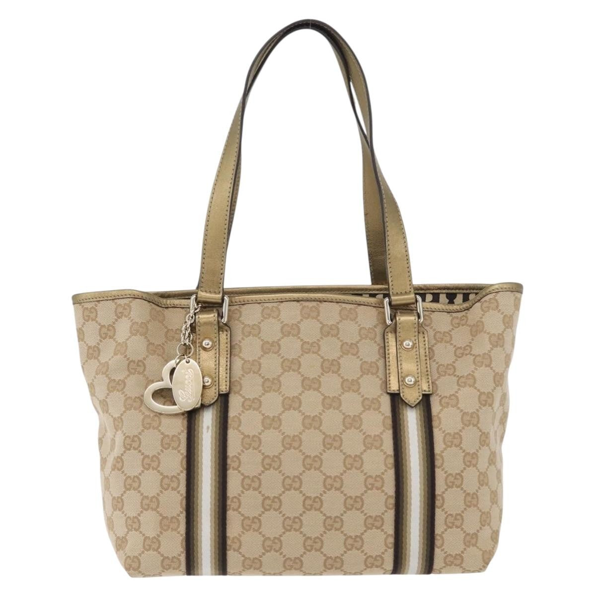 Gucci Jolicoeur Gg Canvas Beige Canvas Tote Bag Bag (Pre-Owned)