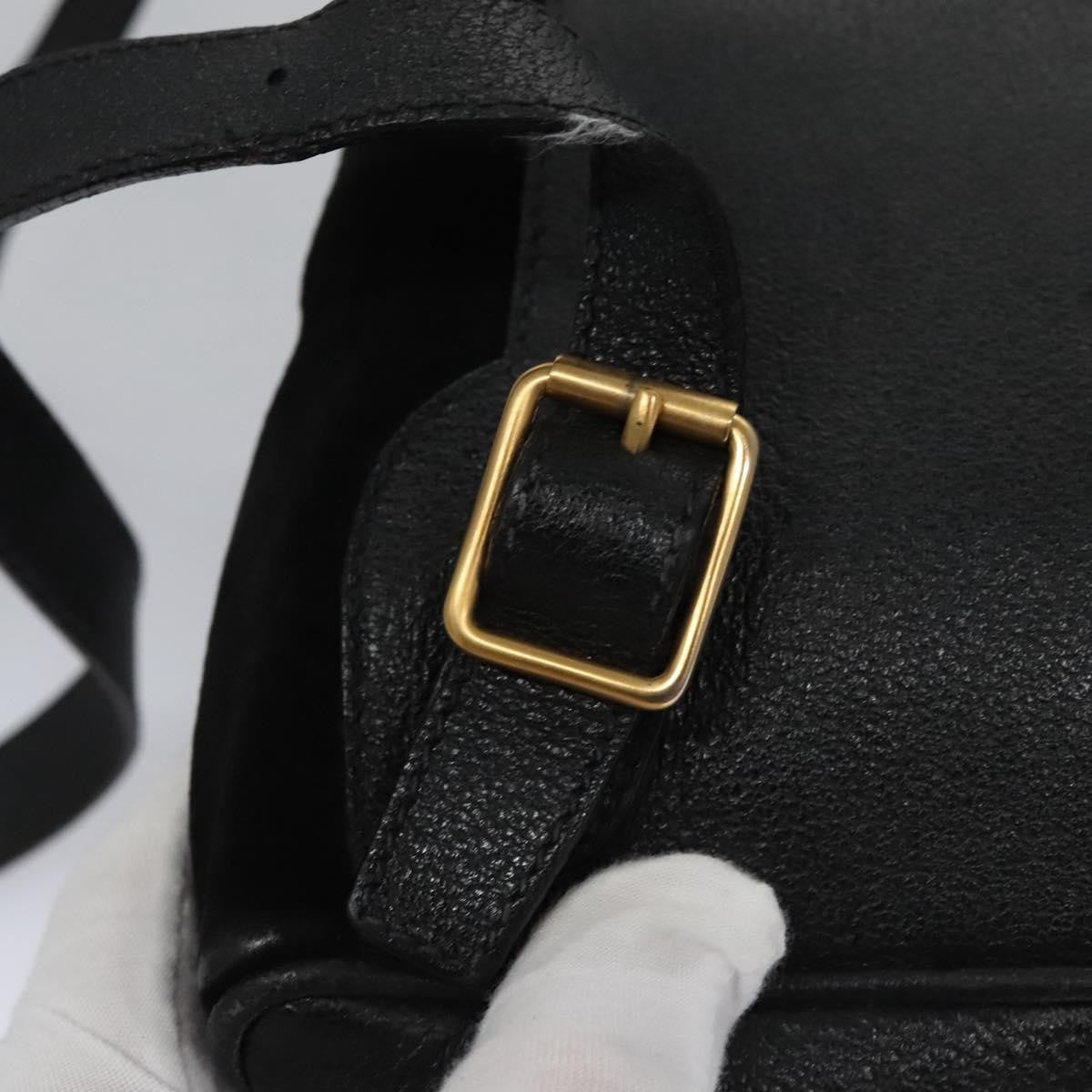 Gucci Gucci Bamboo Daim Black Suede Backpack Bag (Pre-Owned)