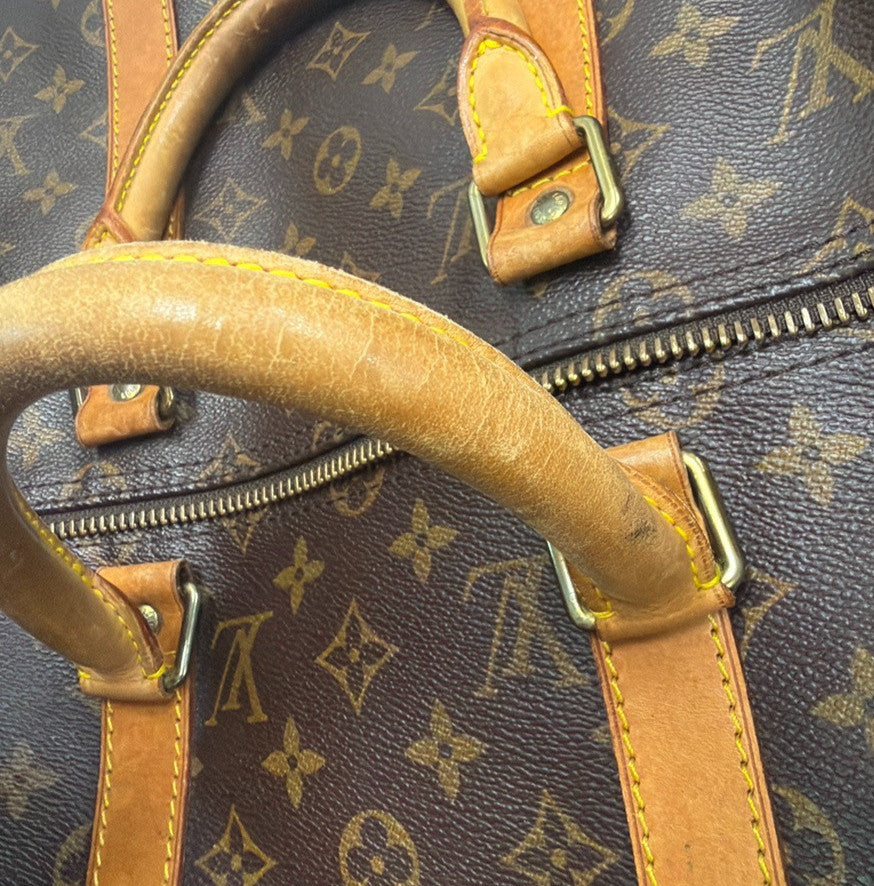 Louis Vuitton Keepall Monogram Brown Canvas Travel Bag Bag (Pre-Owned)