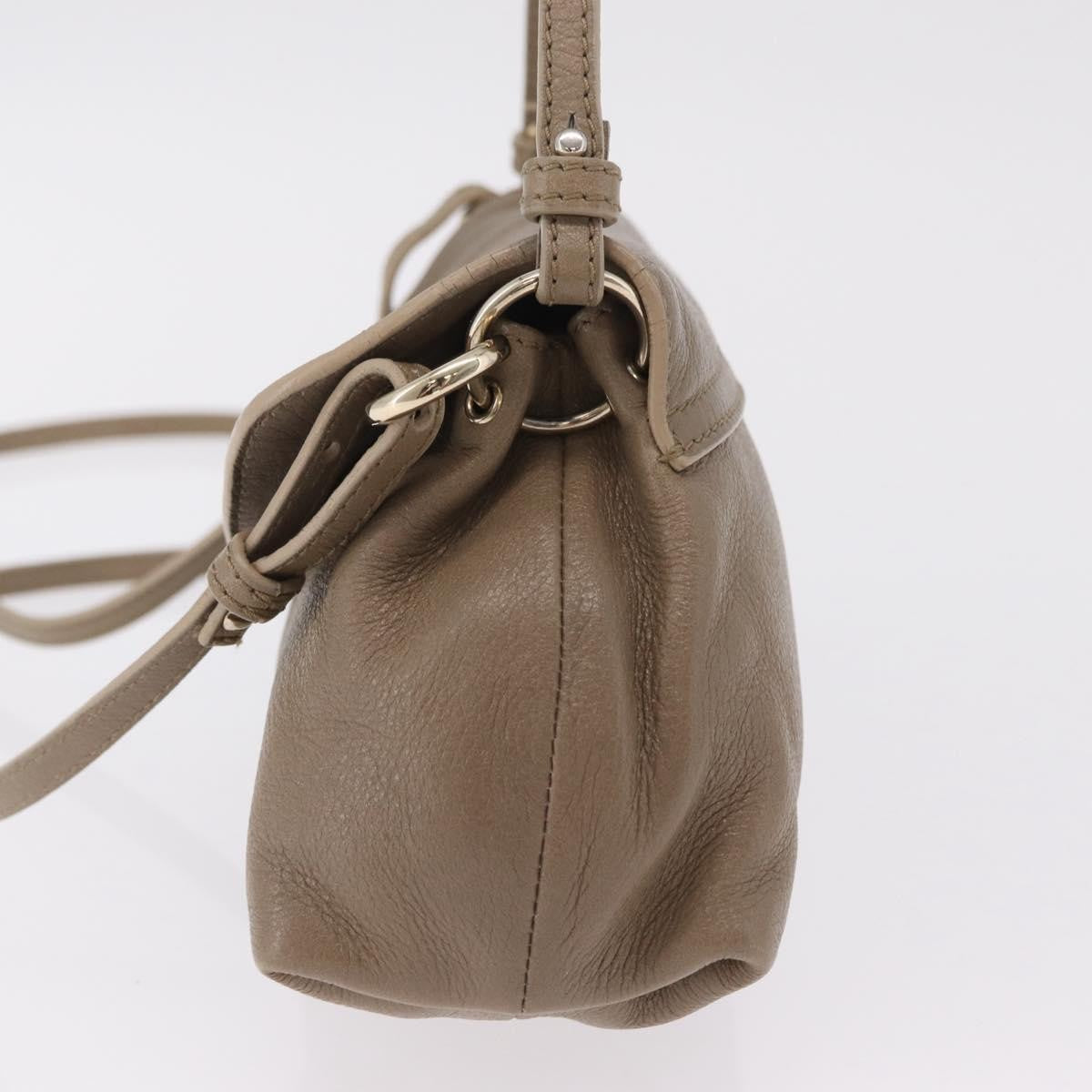 Chloe Lily Leather Beige Leather Shoulder Bag Bag (Pre-Owned)