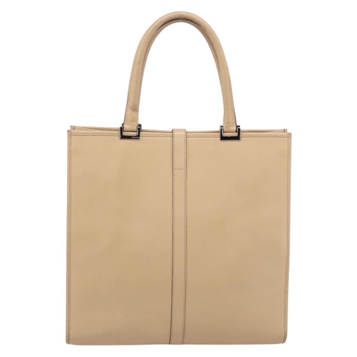 Gucci Jackie Leather Beige Leather Tote Bag Bag (Pre-Owned)