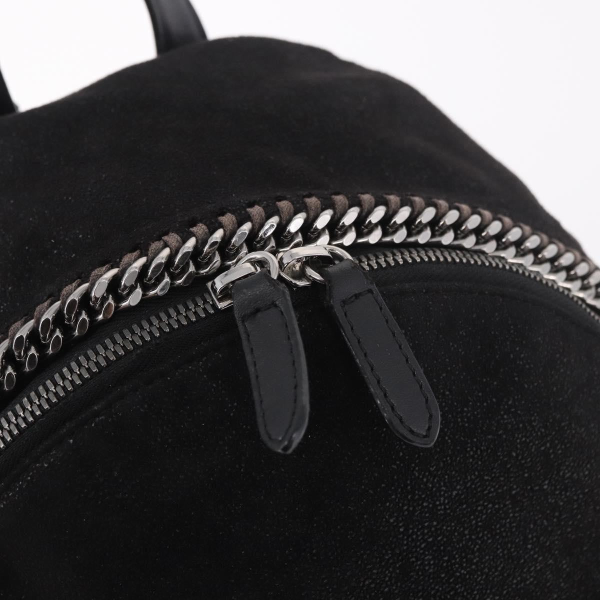 Stella Mccartney Falabella Front Zip Shaggy Deer Black Polyester Backpack Bag (Pre-Owned)