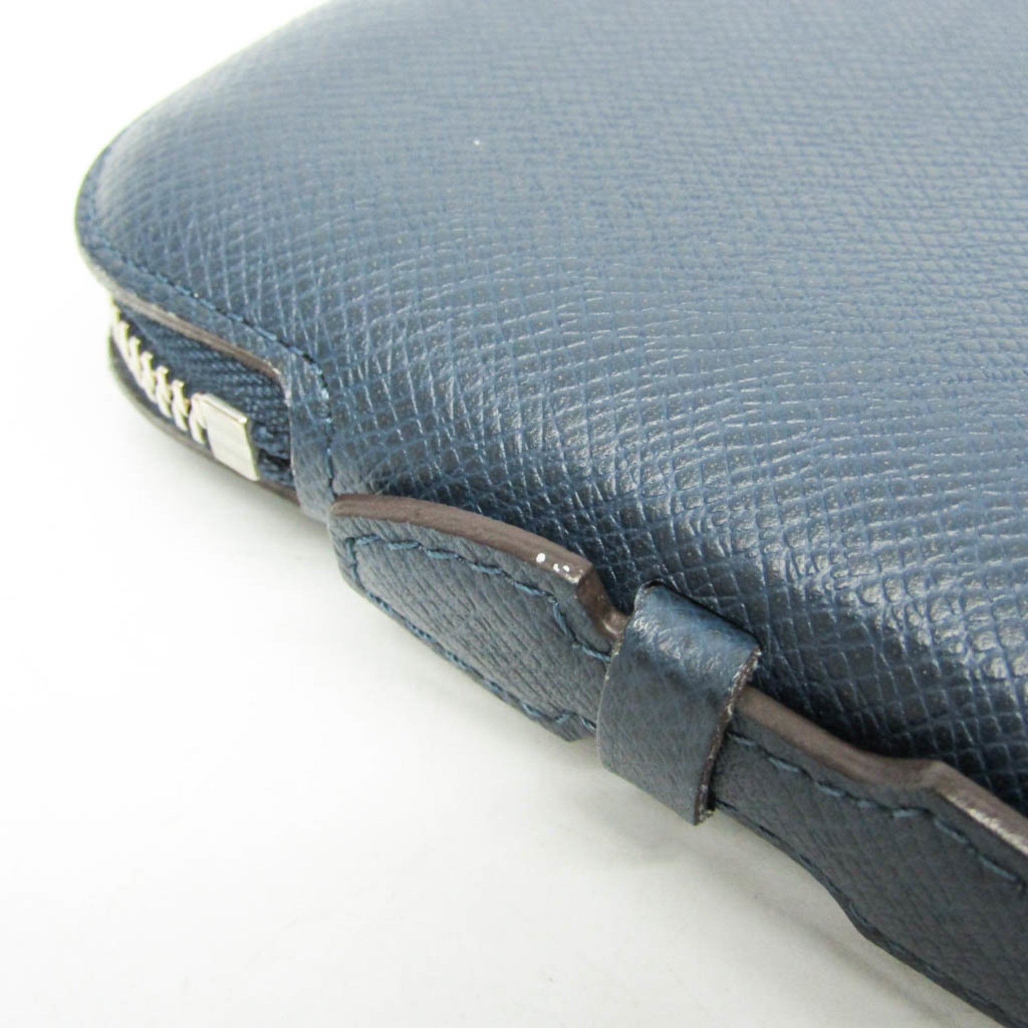 Louis Vuitton Atoll Organizer Taiga Leather Blue Leather Wallets Accessory (Pre-Owned)