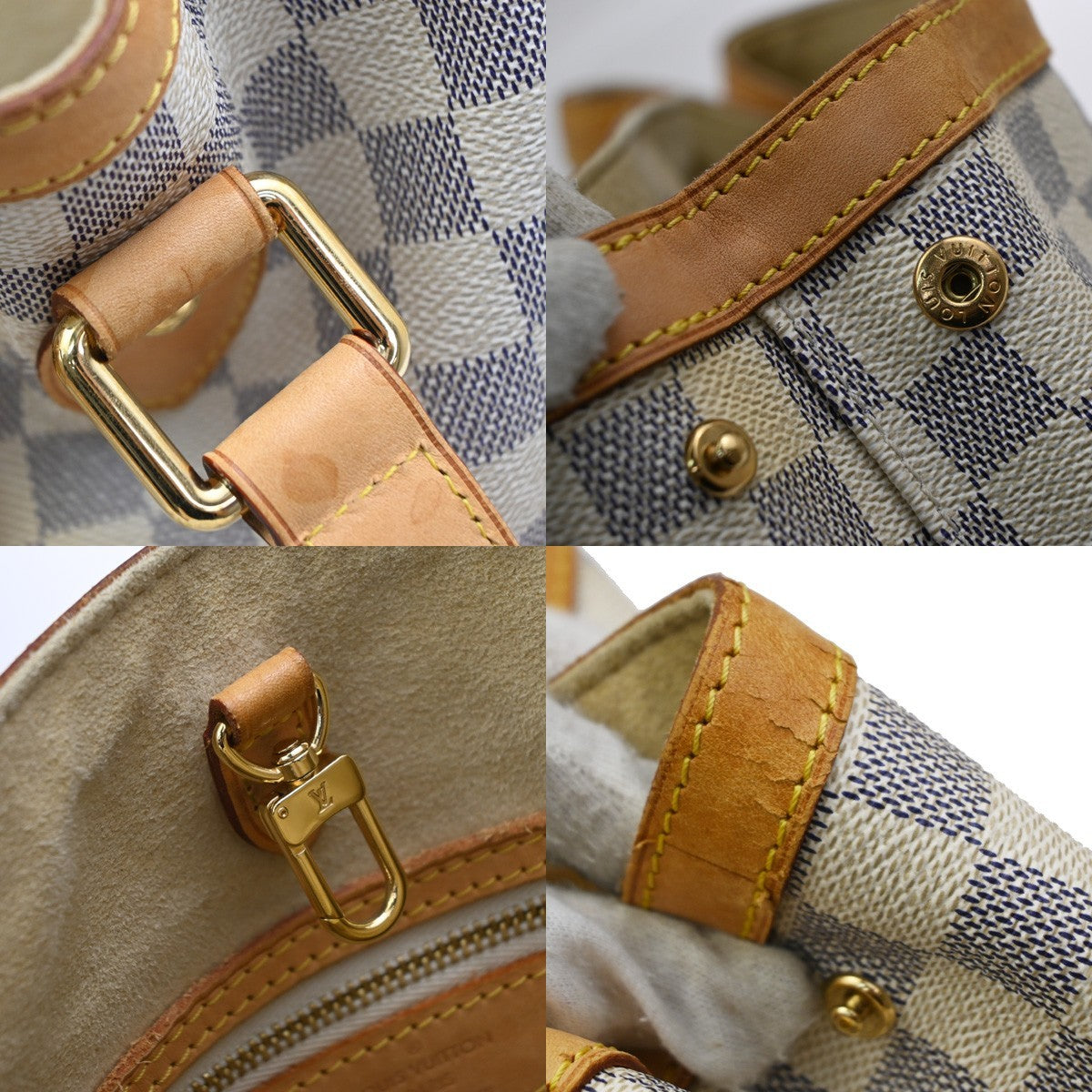 Louis Vuitton Hampstead Damier White Canvas Handbag (Pre-Owned)