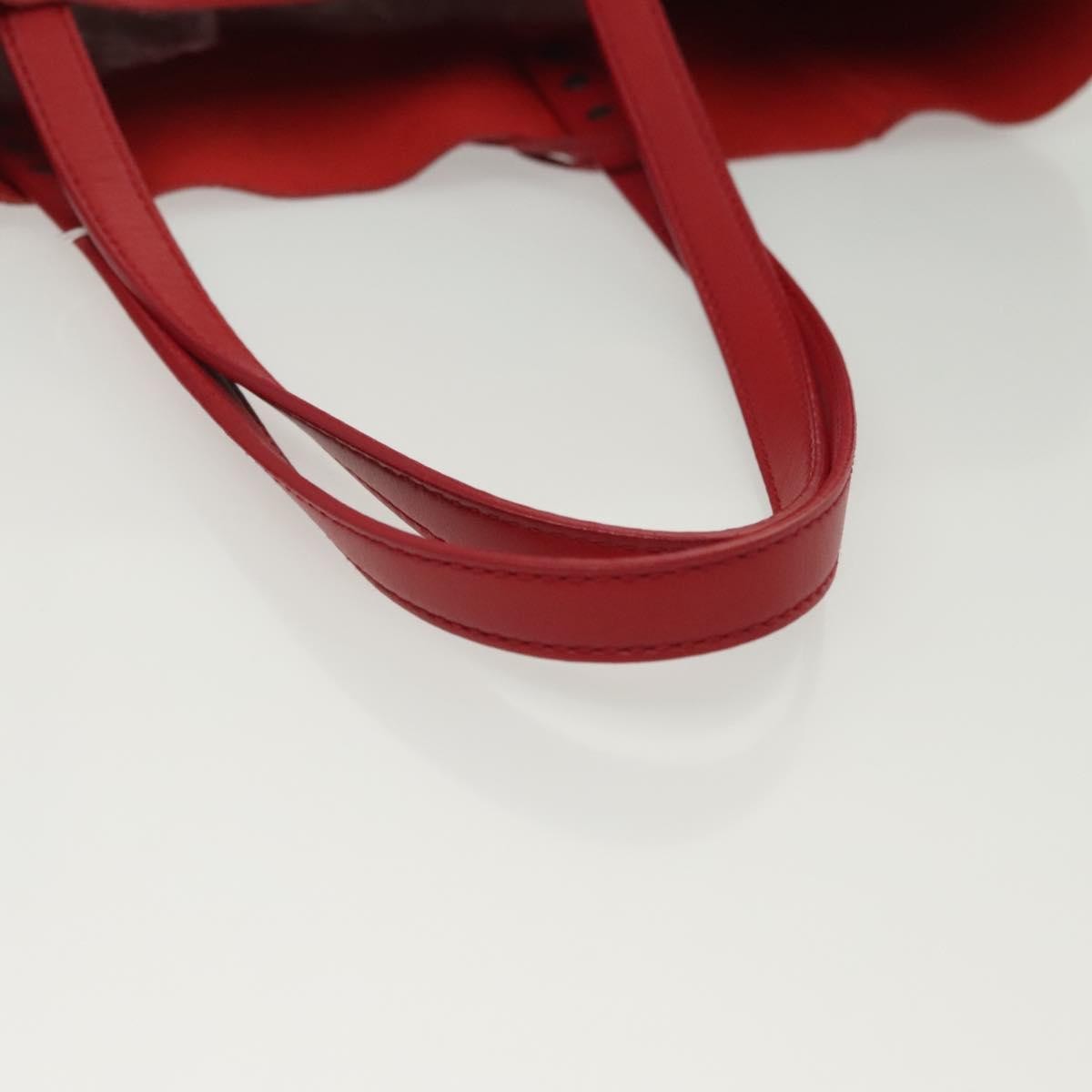 Bottega Veneta Intrecciomirage Tote Leather Red Leather Tote Bag Bag (Pre-Owned)