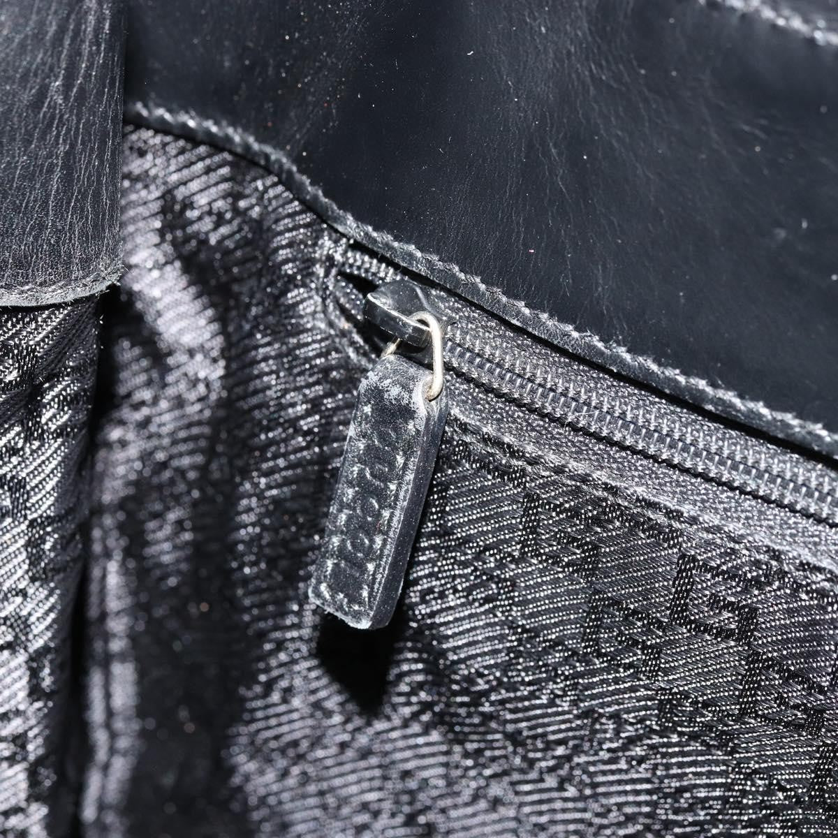 Gucci Vintage Tote Leather Black Leather Tote Bag Bag (Pre-Owned)