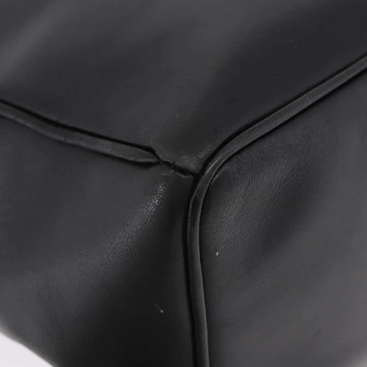 Christian Dior Vintage Tote Leather Black Leather Tote Bag Bag (Pre-Owned)