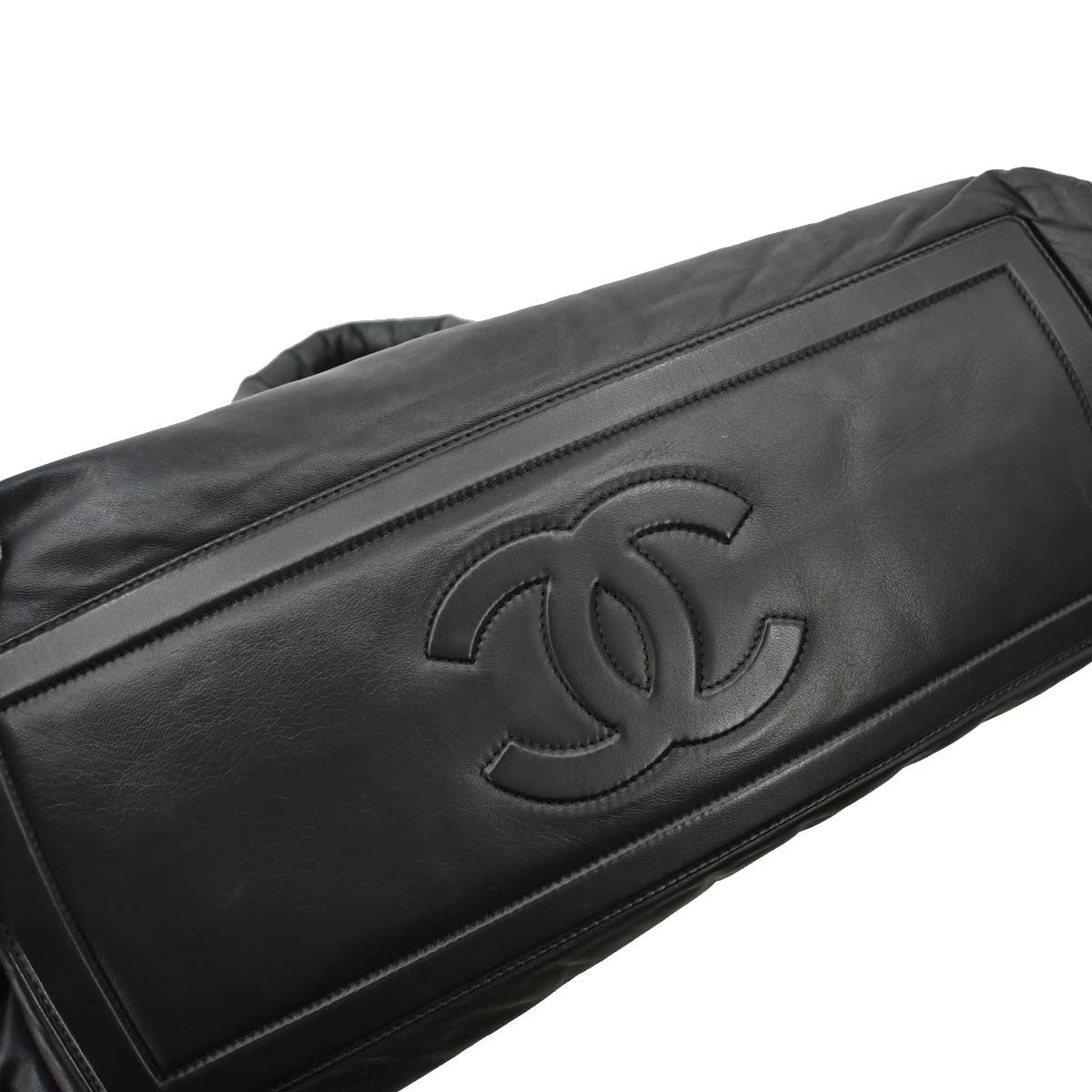 Chanel Coco Cocoon Reversible Tote Quilted Lambskin Black Leather Tote Bag Bag (Pre-Owned)
