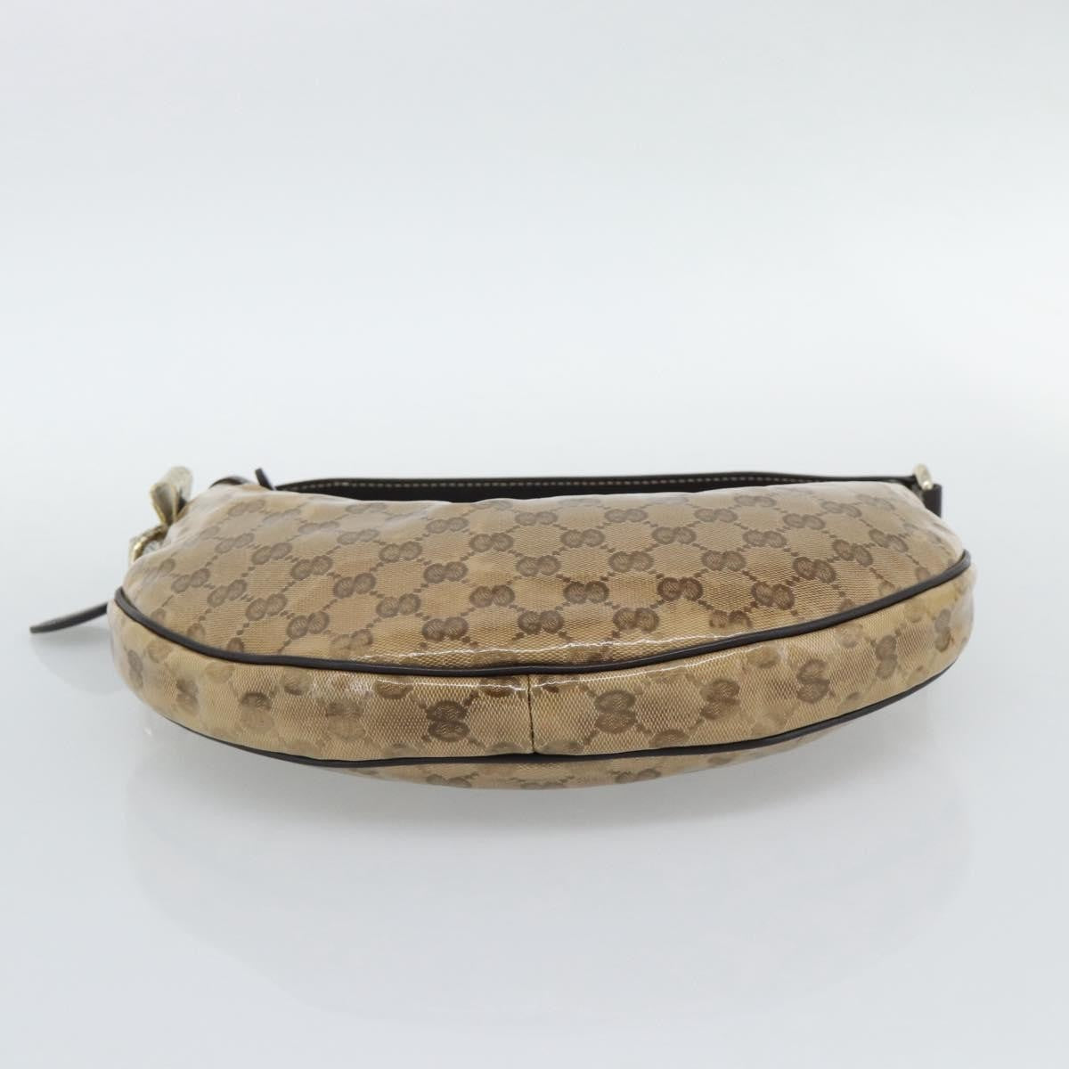 Gucci Vintage Hobo Crystal Canvas Beige Canvas Shoulder Bag Bag (Pre-Owned)