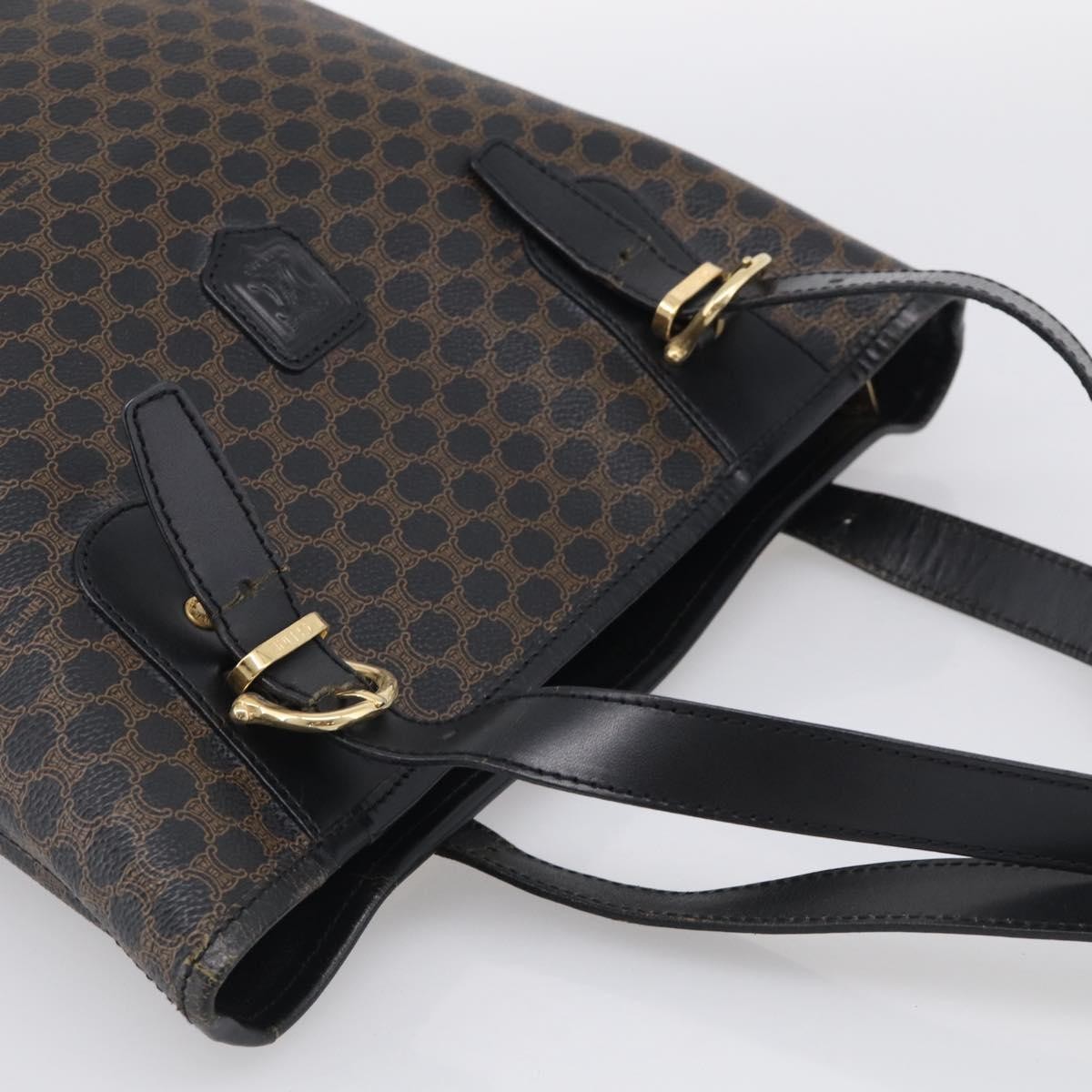 Celine C Macadam Tote Pvc Leather/ Macadam Canvas Black Canvas Shoulder Bag Bag (Pre-Owned)