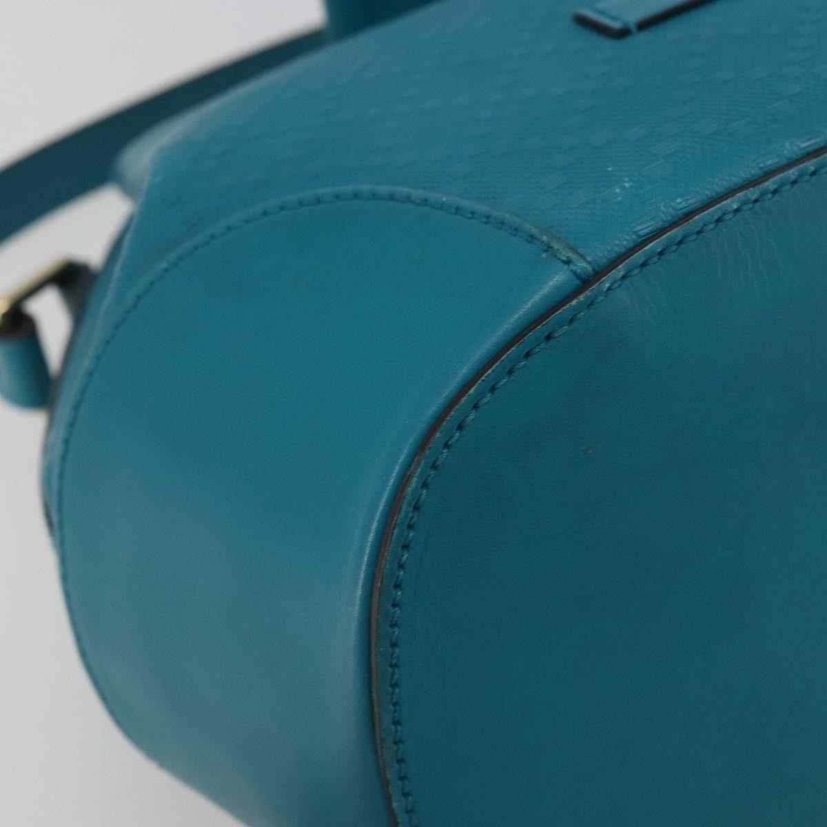 Gucci Bright Bucket Diamante Leather Blue Leather Shoulder Bag Bag (Pre-Owned)