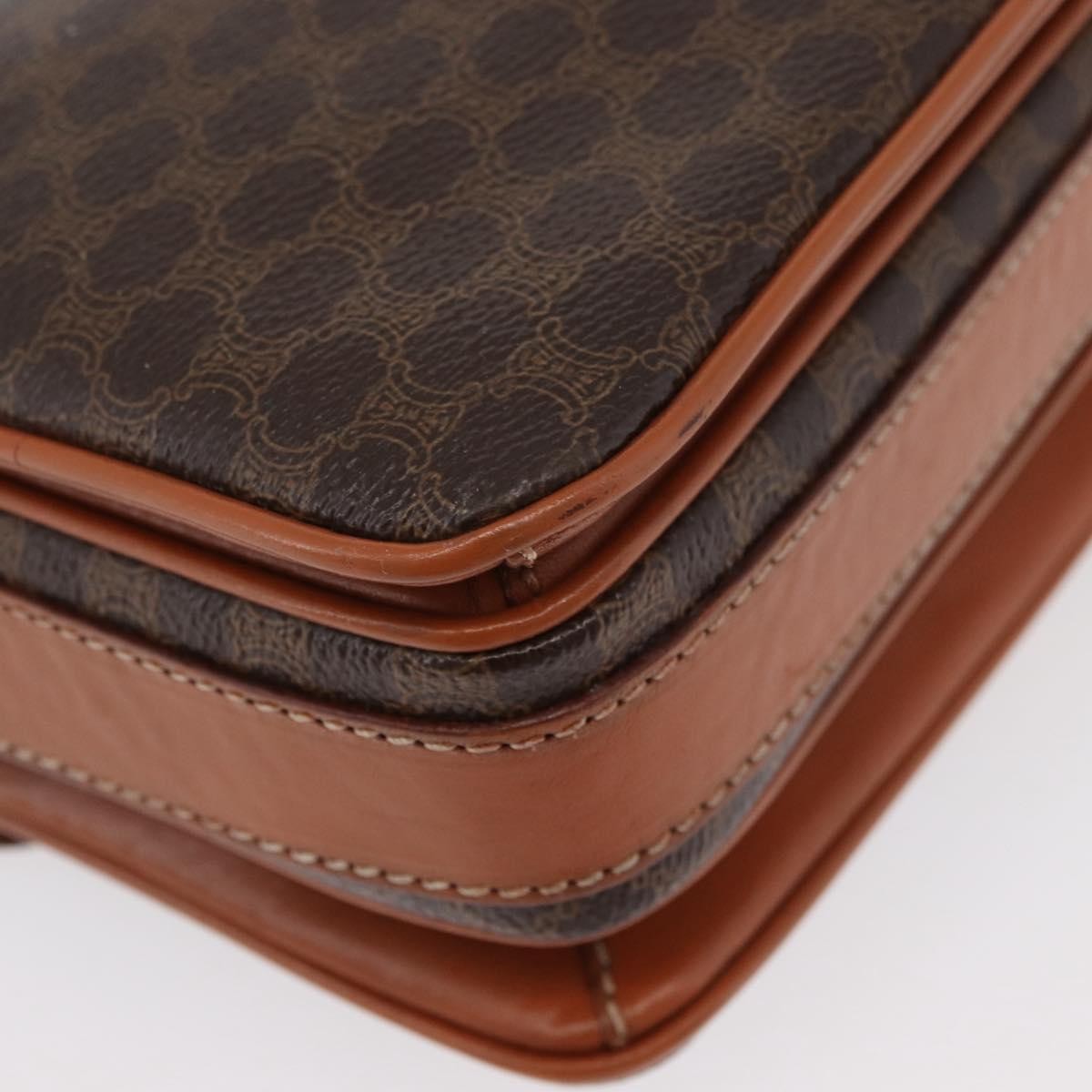 Celine Vintage Macadam Canvas And Leather Brown Canvas Handbag (Pre-Owned)