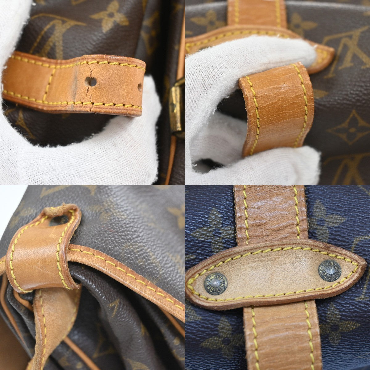 Louis Vuitton Saumur Monogram Canvas Brown Canvas Shoulder Bag Bag (Pre-Owned)
