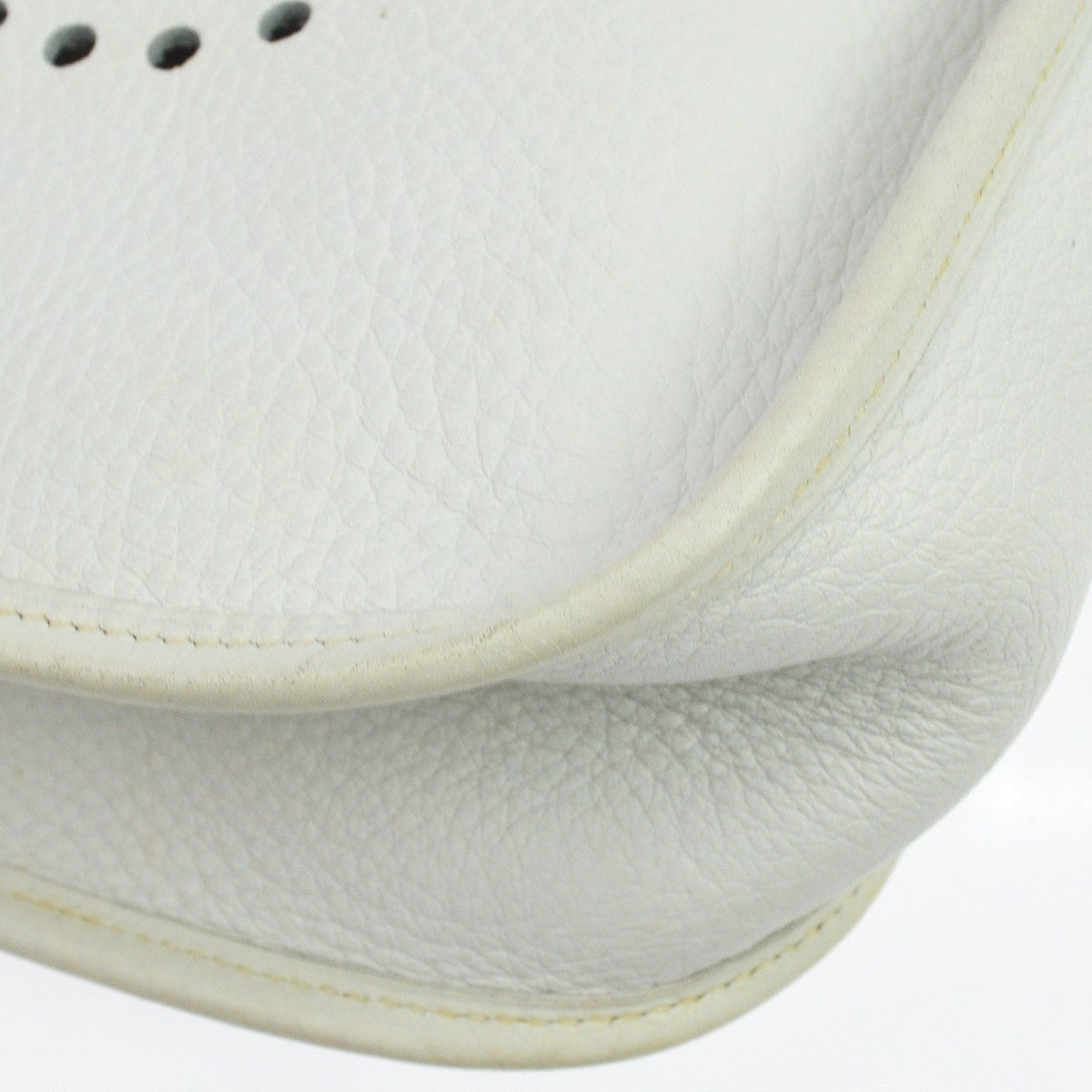 Hermes Evelyne Bag Gen I Clemence White Leather Handbag (Pre-Owned)