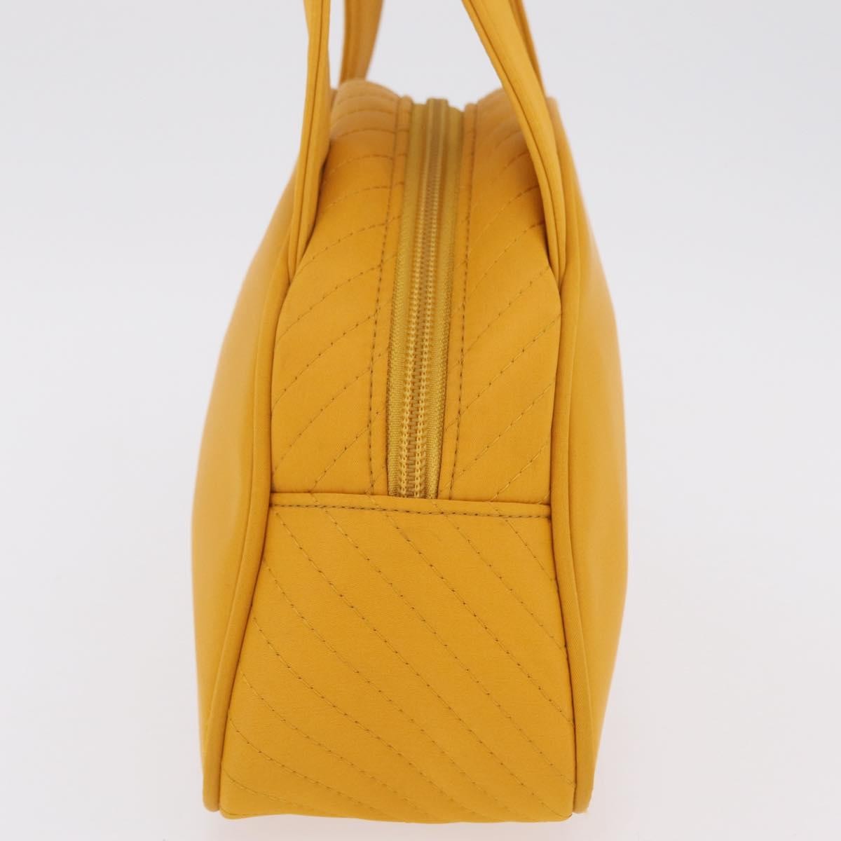 Saint Laurent Vintage Quilted Top Handle Bag Nylon Yellow Nylon Handbag (Pre-Owned)