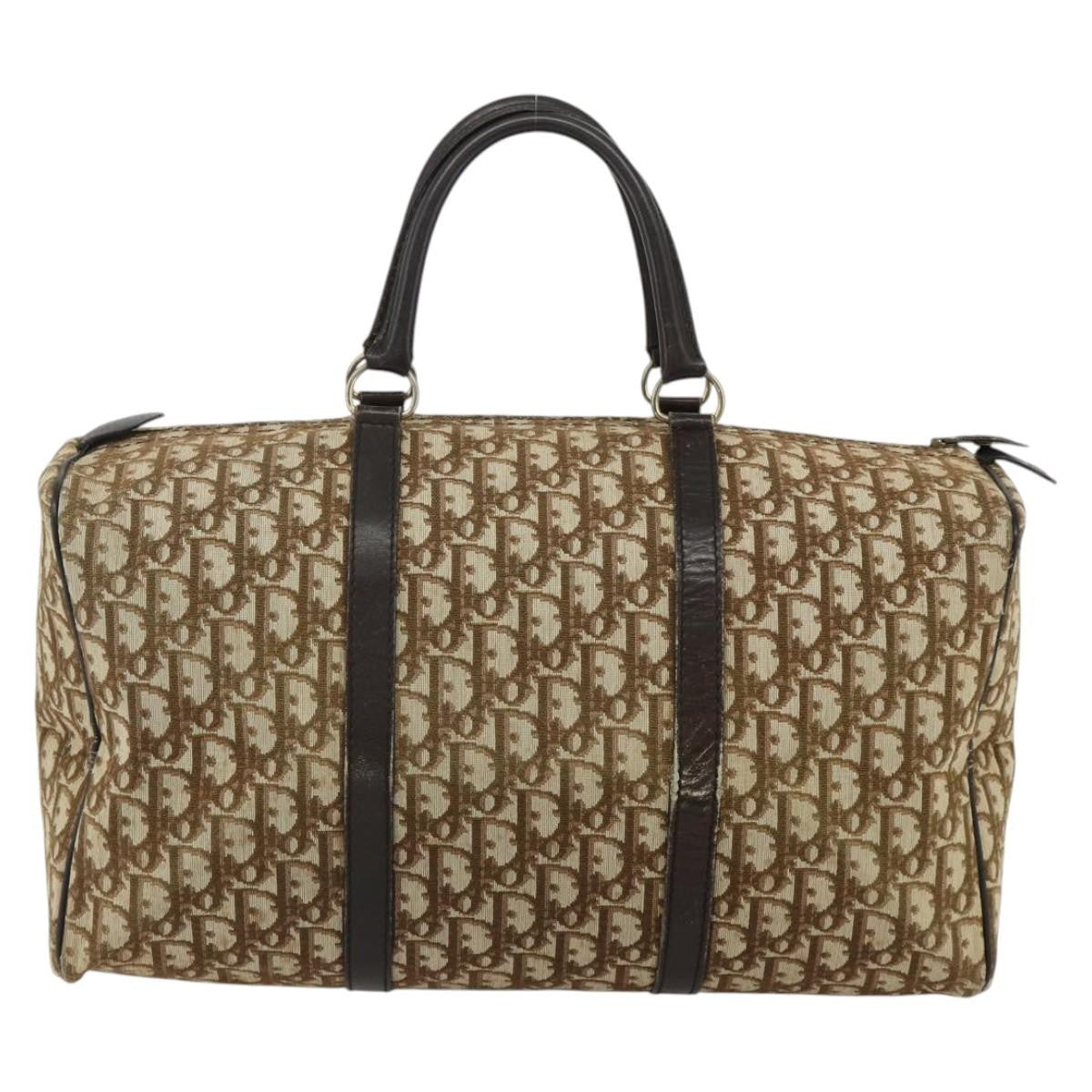 Christian Dior Vintage Trotter Canvas Brown Canvas Handbag (Pre-Owned)