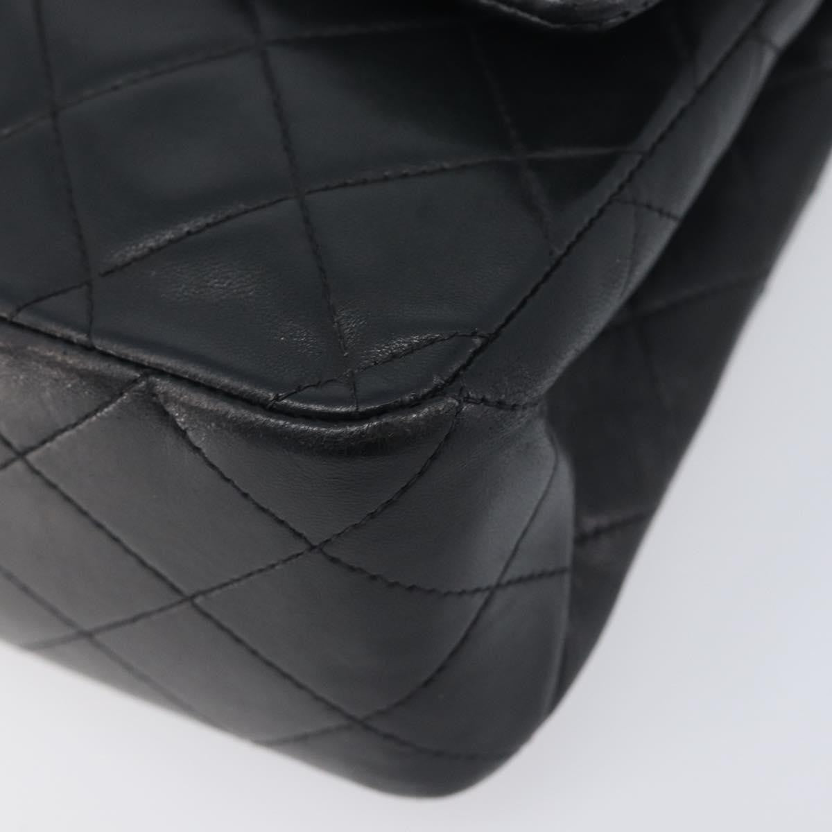 Chanel Timeless - Classic Double Flap Leather Black Leather Handbag (Pre-Owned)