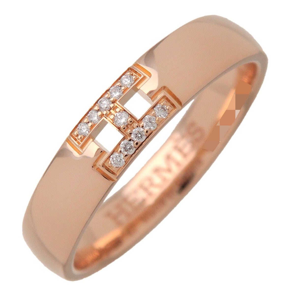 Hermes Hercules 18K Pink Gold Rose_Gold Diamond Ring Jewelry (Pre-Owned)