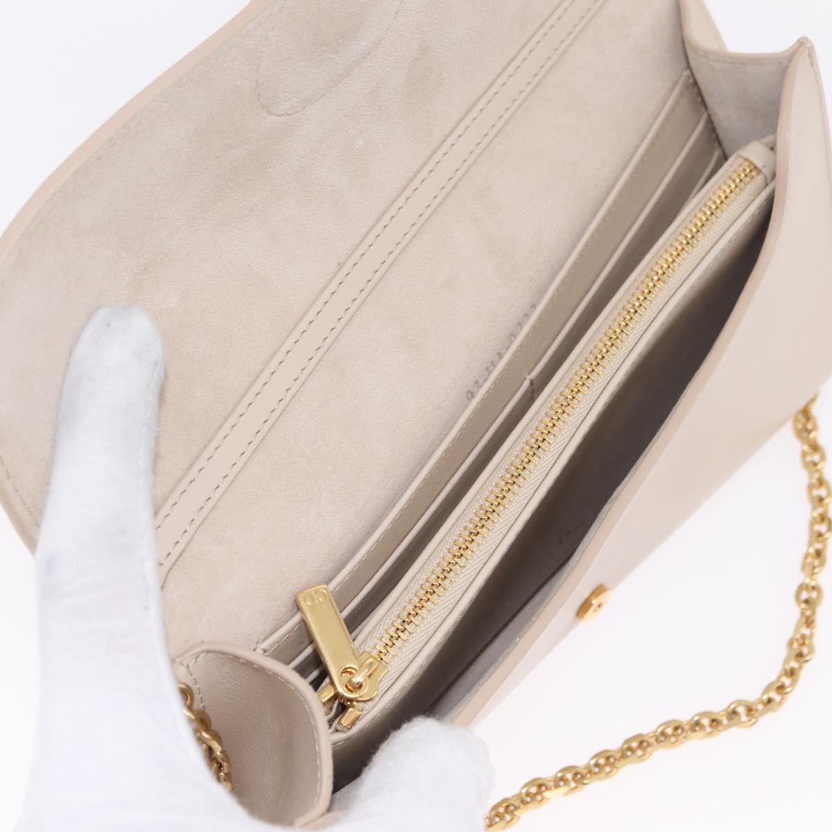 Christian Dior Bobby Flap Leather Beige Leather Shoulder Bag Bag (Pre-Owned)