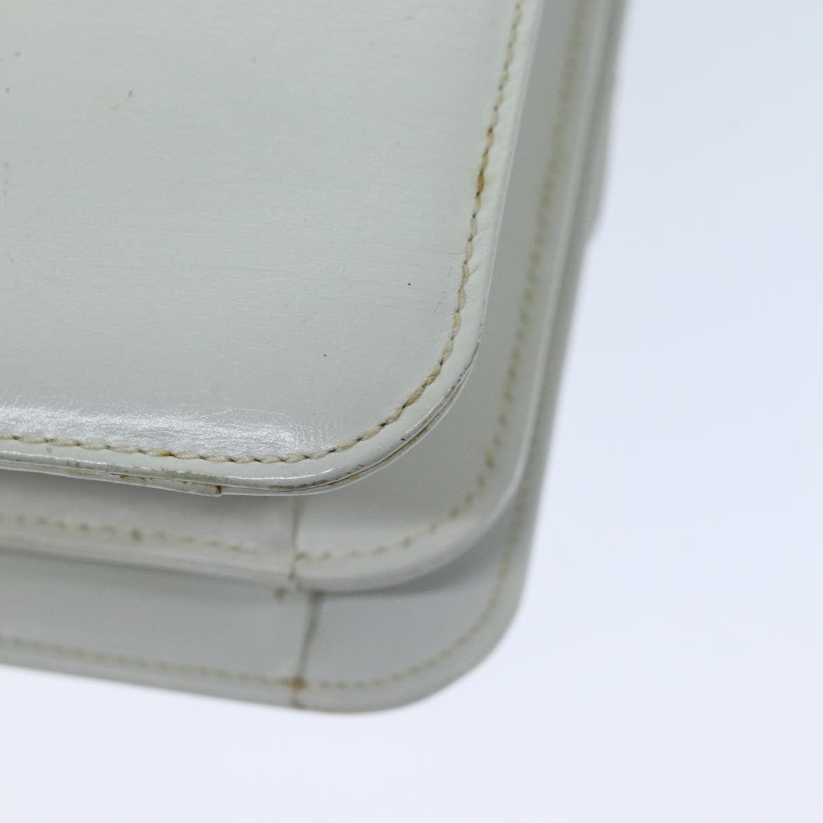 Gucci 1973 Flap Top Handle Leather White Leather Handbag (Pre-Owned)
