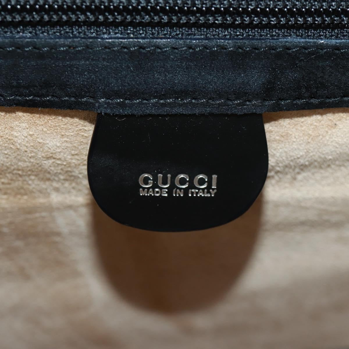 Gucci Vintage Bamboo Handle Patent Leather Black Patent_Leather Handbag (Pre-Owned)