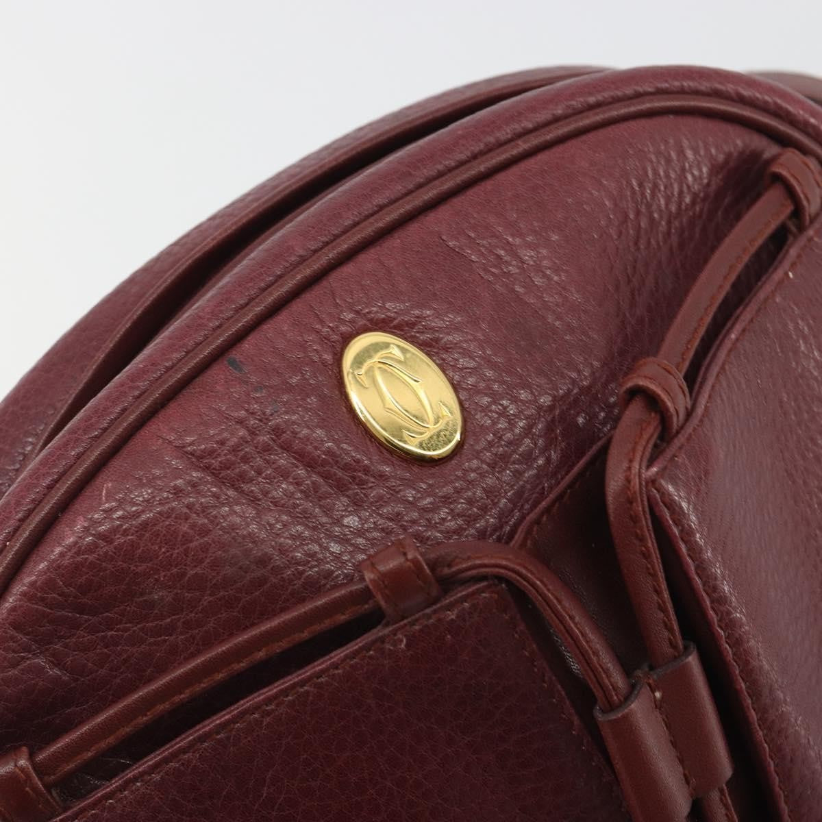 Cartier Tasseled Must De Cartier Leather Burgundy Leather Shoulder Bag Bag (Pre-Owned)