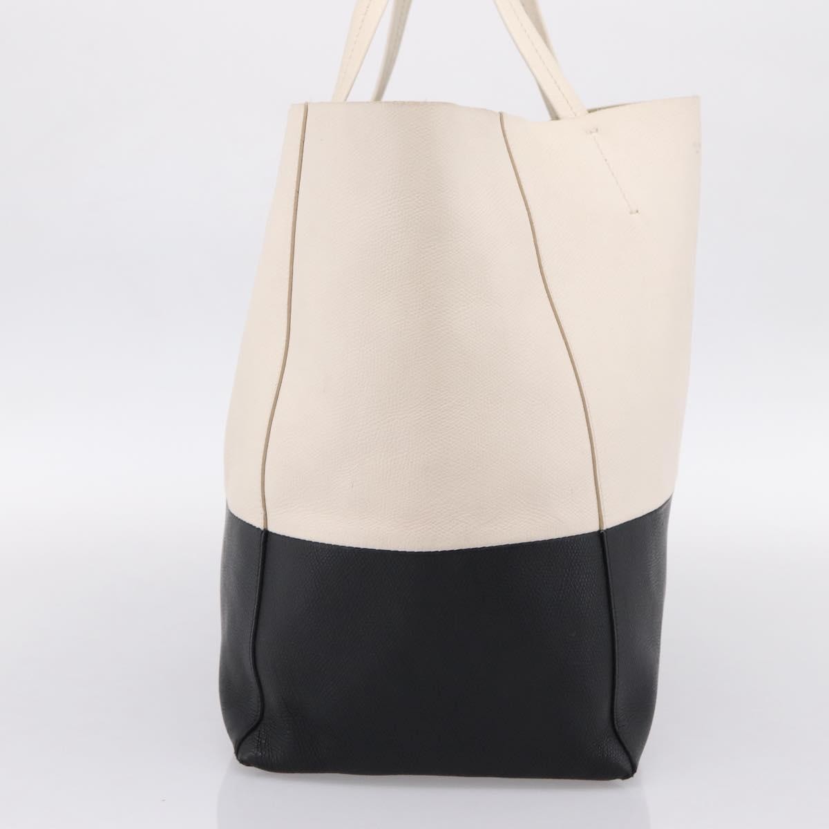 Celine Cabas Leather White Leather Tote Bag Bag (Pre-Owned)