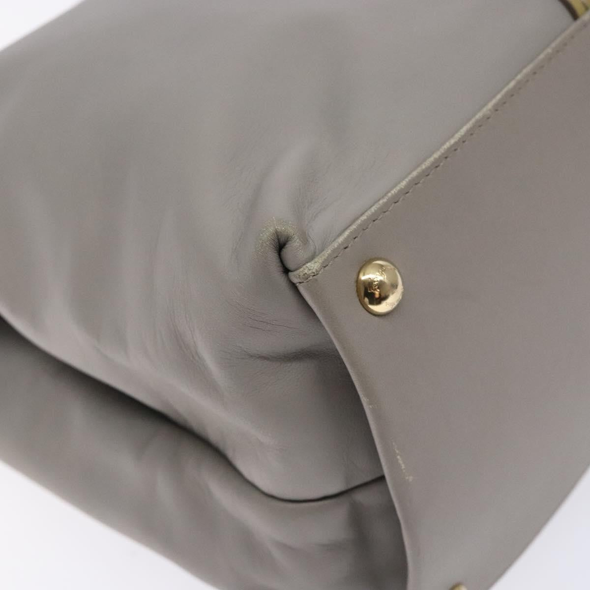 Salvatore Ferragamo Vala Leather Gray Leather Handbag (Pre-Owned)