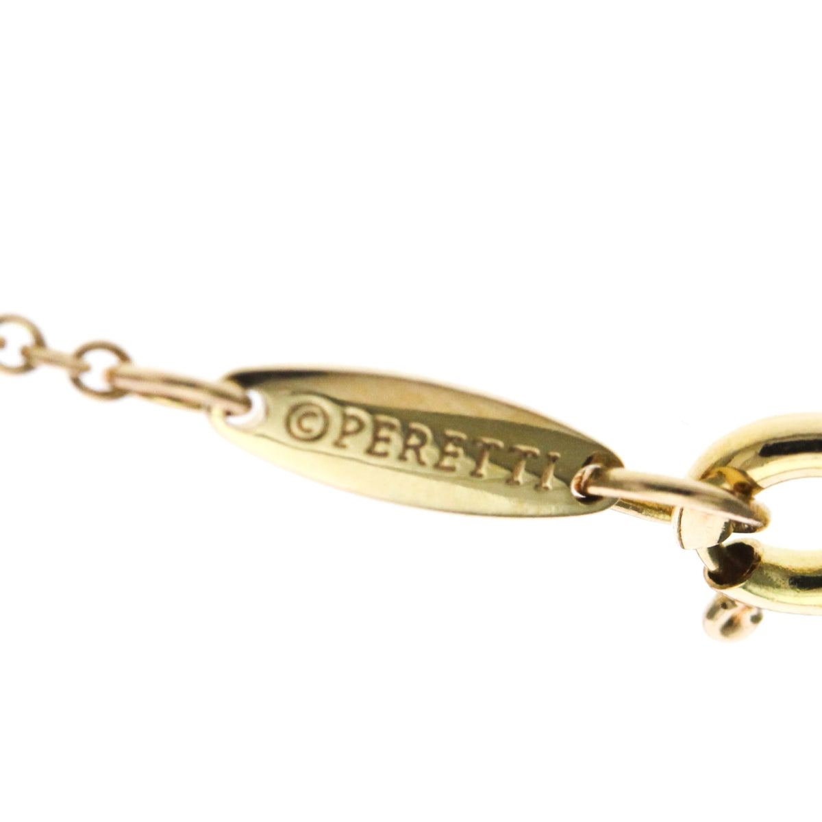 Tiffany & Co. Elsa Peretti Diamonds By The Yard Pendant 18K Rose Gold And Diamond Gold Pink_Gold Necklace Jewelry (Pre-Owned)