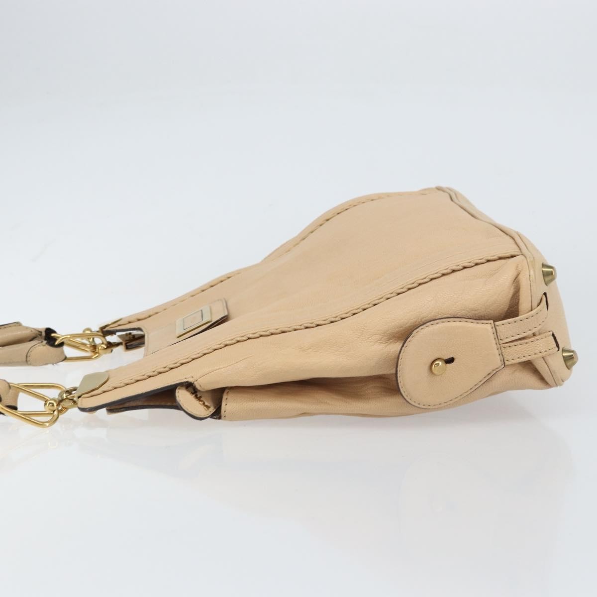 Chloe Vintage Leather Beige Leather Tote Bag Bag (Pre-Owned)
