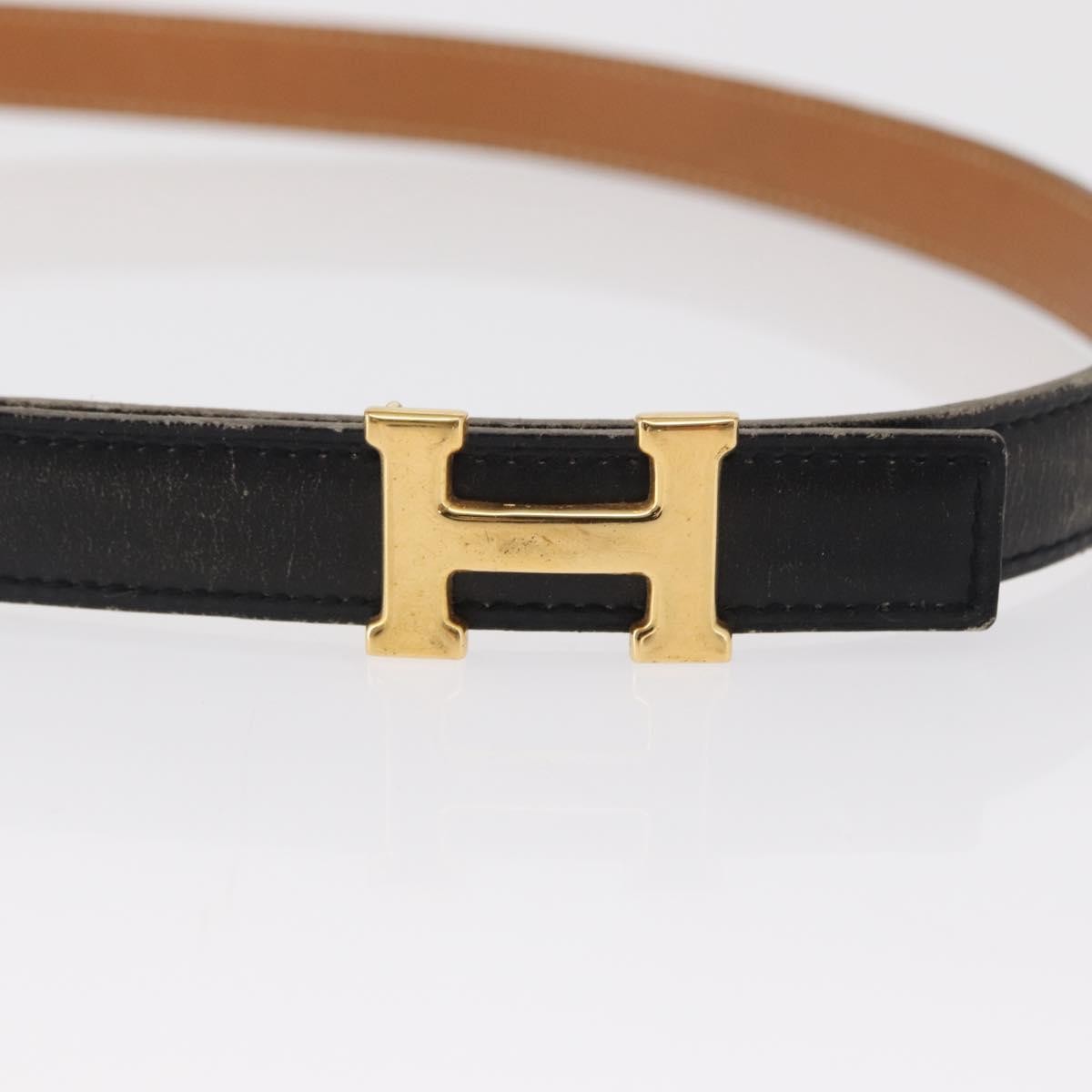 Hermes Constance Reversible Belt Leather Black Leather Belts Accessory (Pre-Owned)