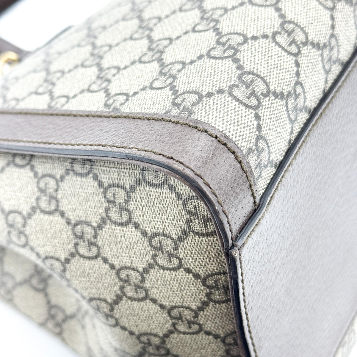 Gucci Ophidia Top Handle Gg Coated Canvas Brown Canvas Tote Bag Bag (Pre-Owned)