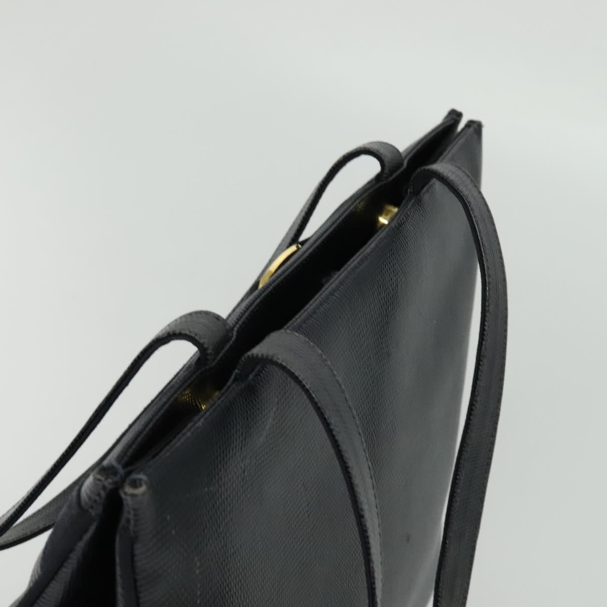 Salvatore Ferragamo Vintage Vara Bow Tote Lizard Embossed Leather Navy Leather Tote Bag Bag (Pre-Owned)