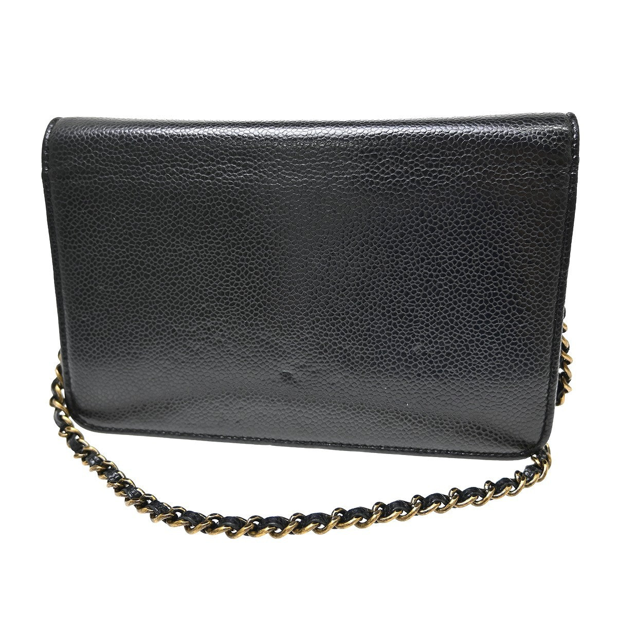 Chanel Wallet On Chain Caviar Black Leather Clutche & Pouche Bag (Pre-Owned)