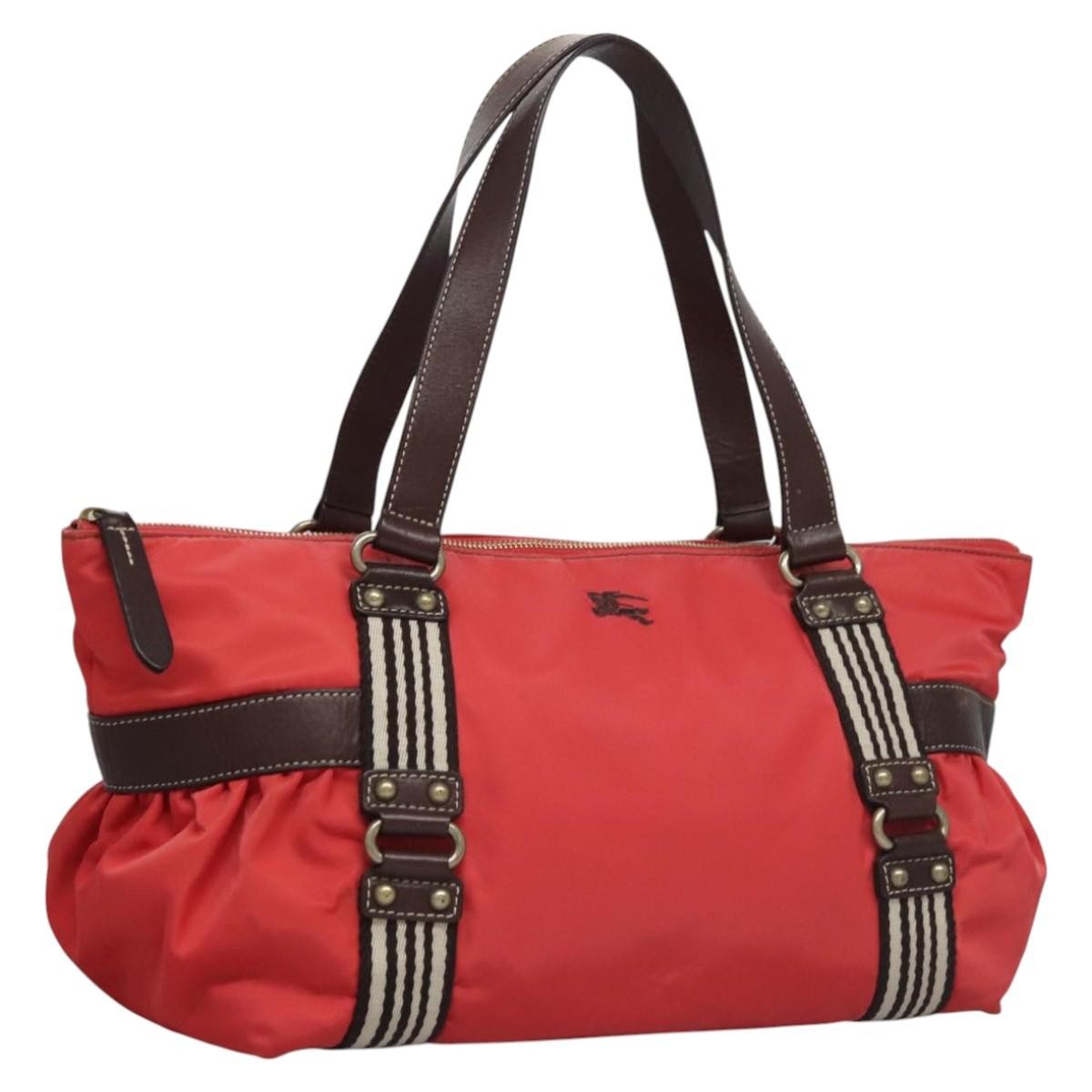 Burberry Blue Label Nylon Red Nylon Tote Bag Bag (Pre-Owned)