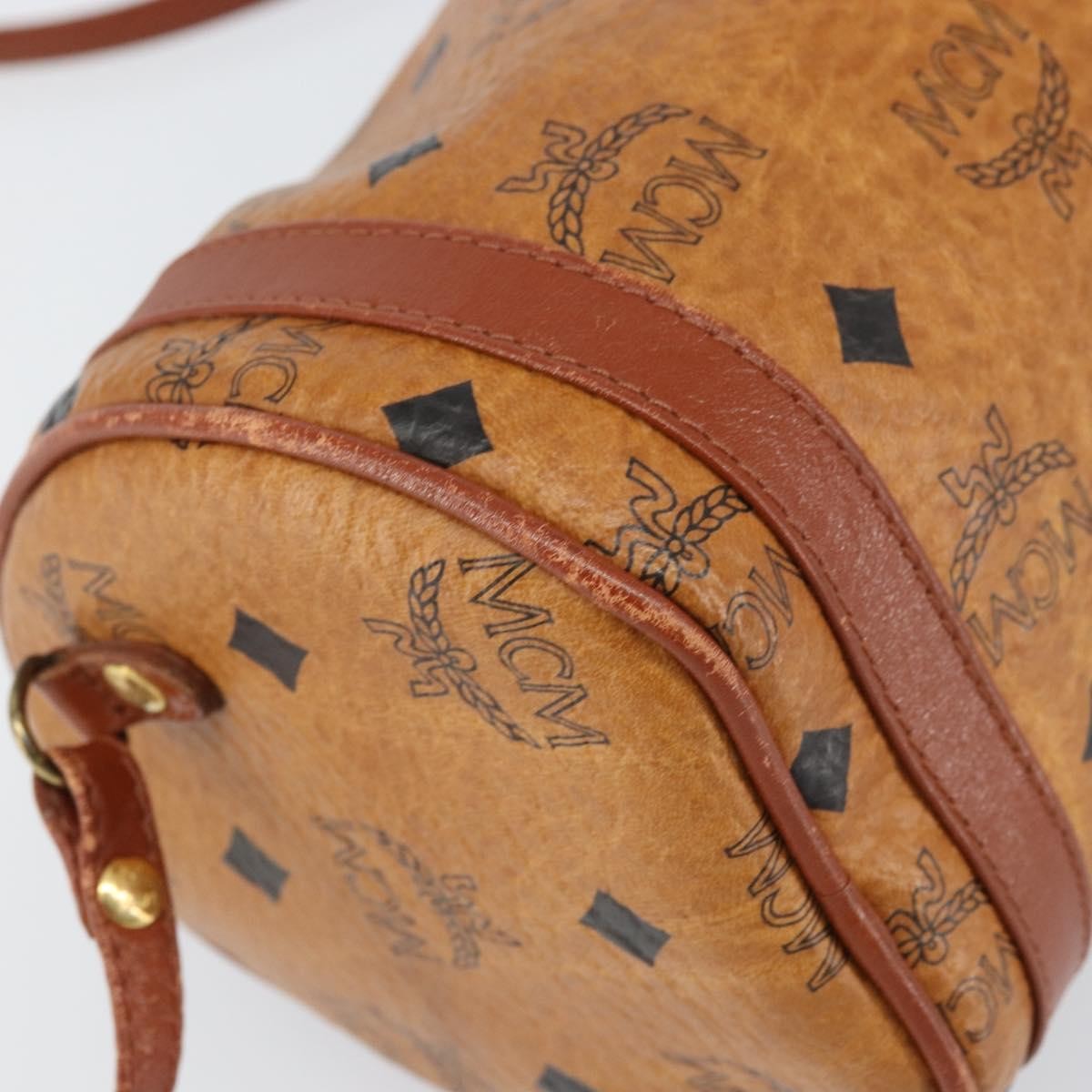 MCM Visetos Canvas And Leather Brown Canvas Shoulder Bag Bag (Pre-Owned)