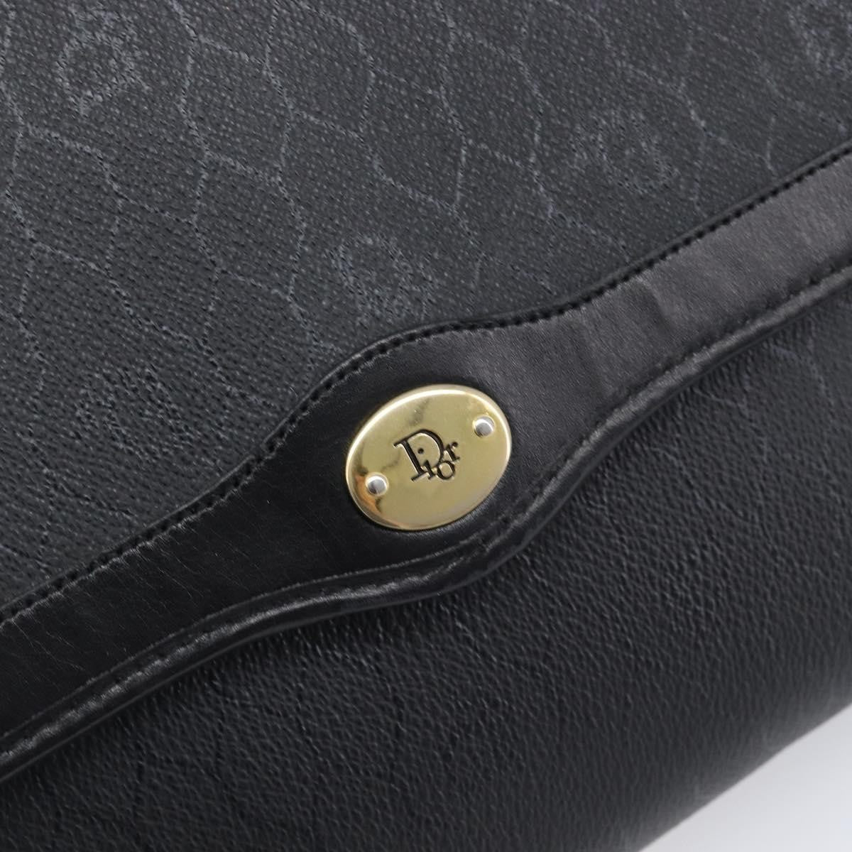Christian Dior Vintage Honeycomb Zip Coated Canvas Black Canvas Clutche & Pouche Bag (Pre-Owned)