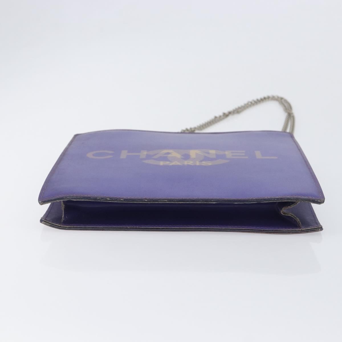 Chanel Vintage Holographic Chain Vinyl Purple Synthetic Tote Bag Bag (Pre-Owned)