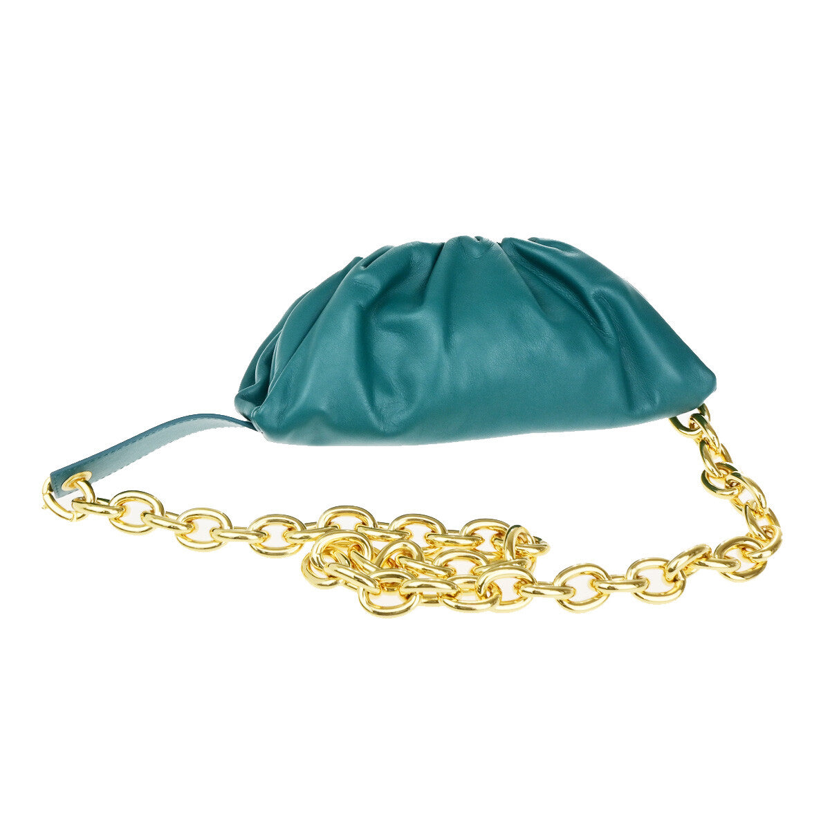 Bottega Veneta The Chain Leather Green Leather Bag (Pre-Owned)
