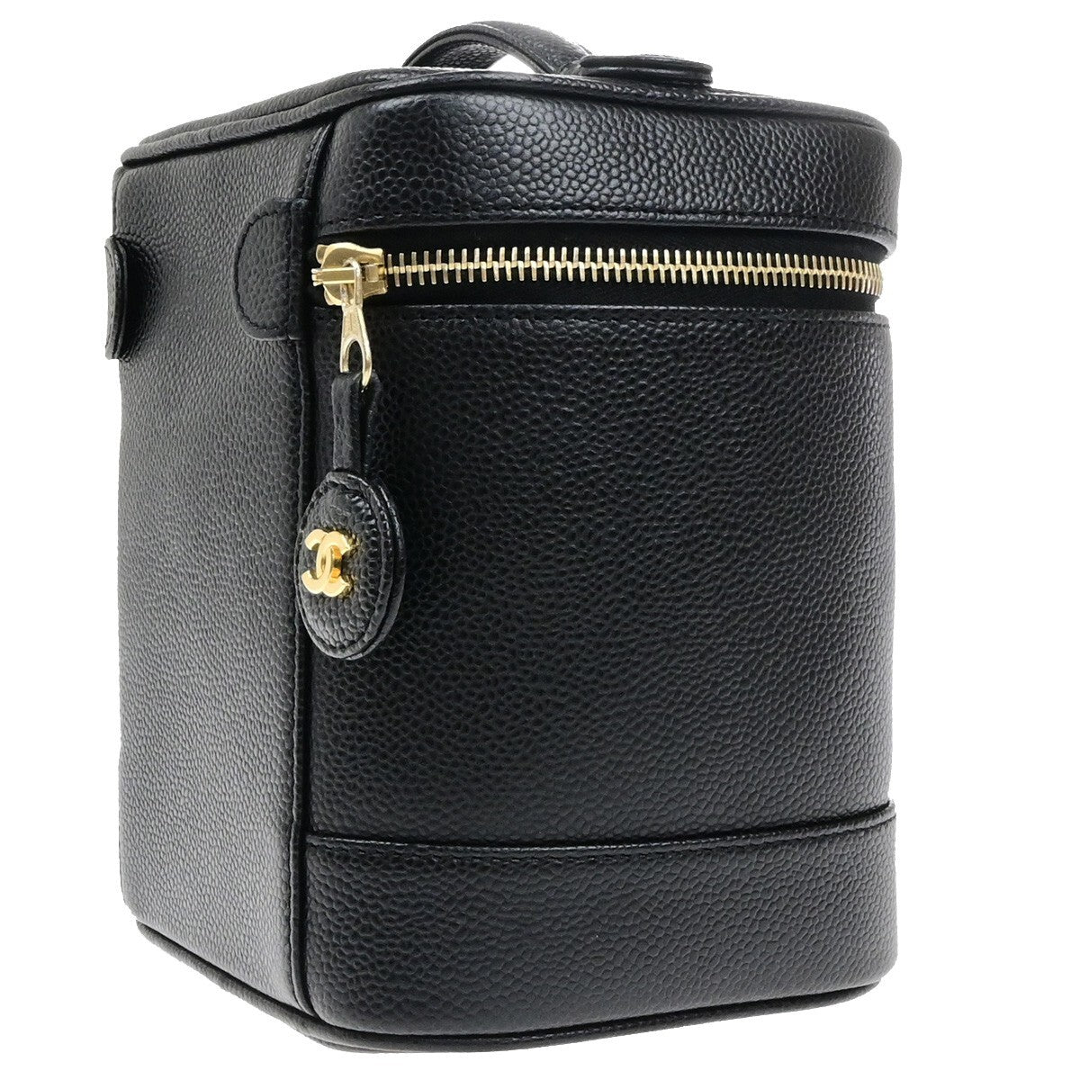 Chanel Vintage Timeless Cosmetic Case Caviar Black Calfskin Handbag (Pre-Owned)