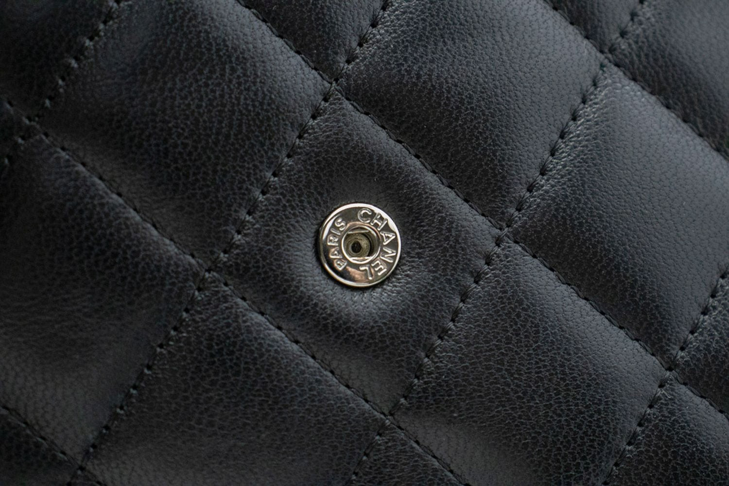 Chanel Wallet On Chain Quilted Lambskin Black Leather Wallets Accessory (Pre-Owned)