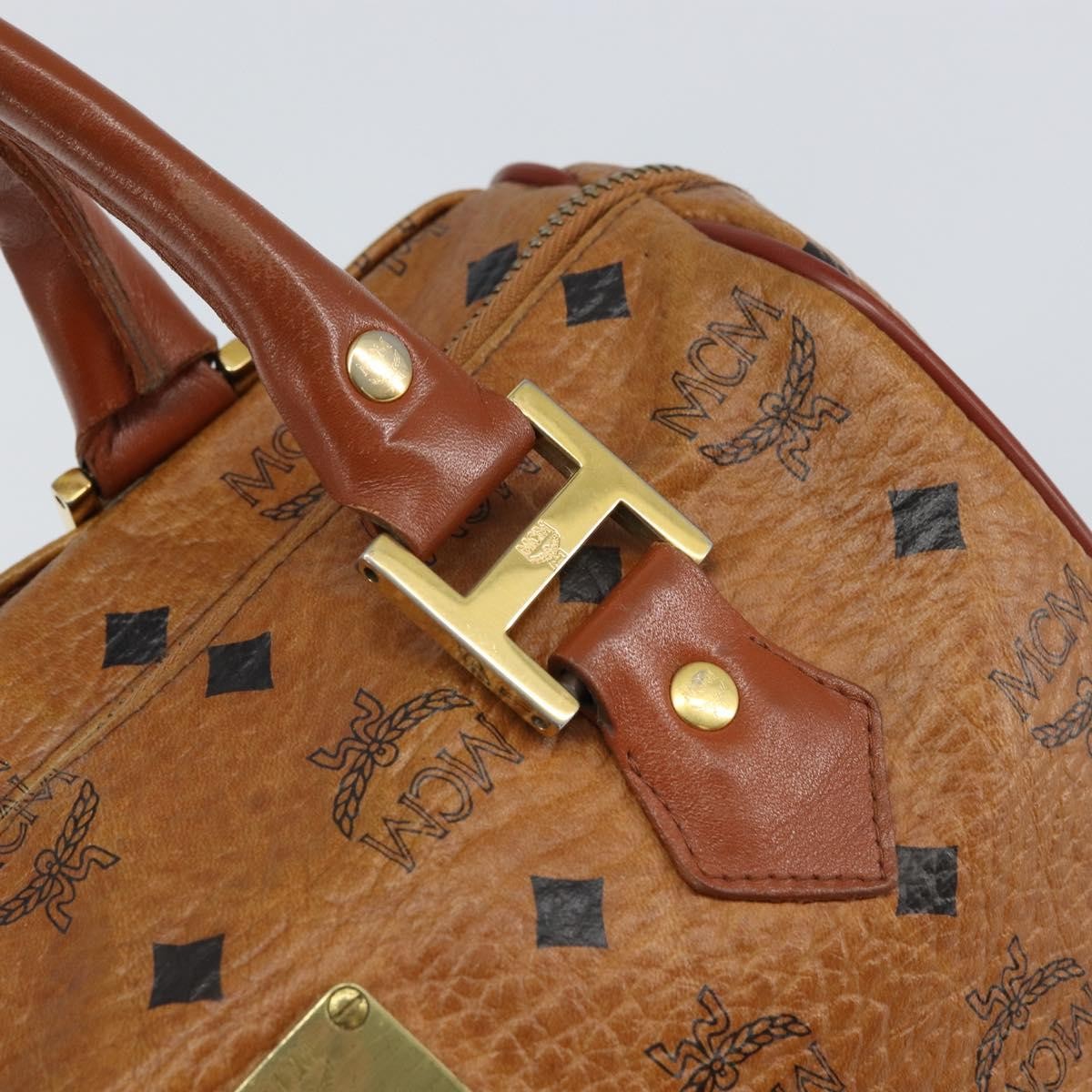 MCM Visetos Canvas And Leather Brown Canvas Handbag (Pre-Owned)