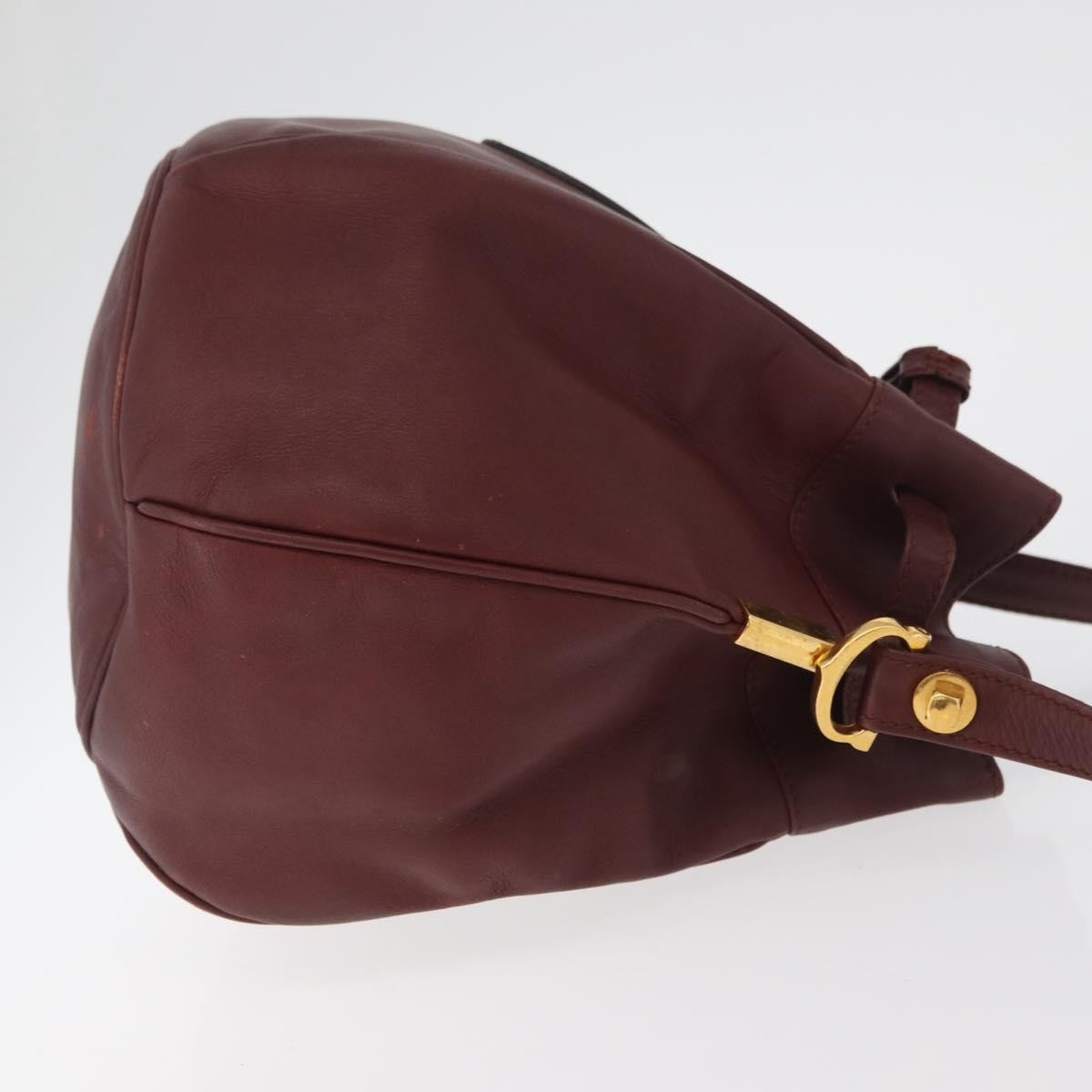 Cartier Must De Cartier Leather Burgundy Leather Shoulder Bag Bag (Pre-Owned)