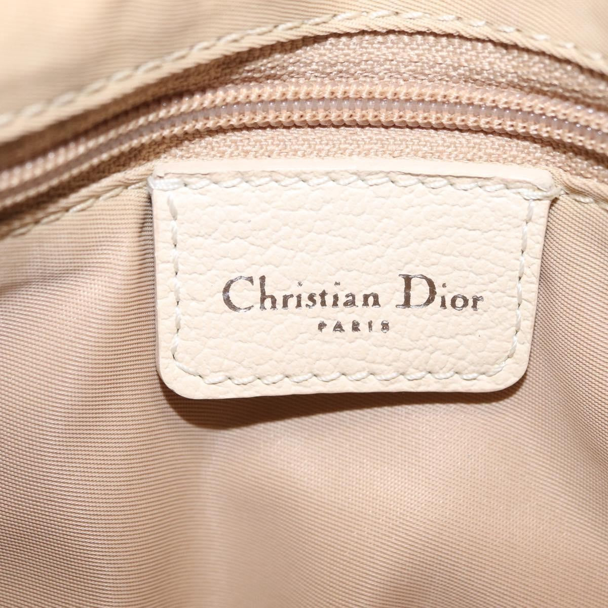 Christian Dior Vintage Boston Diorissimo Canvas Beige Canvas Handbag (Pre-Owned)