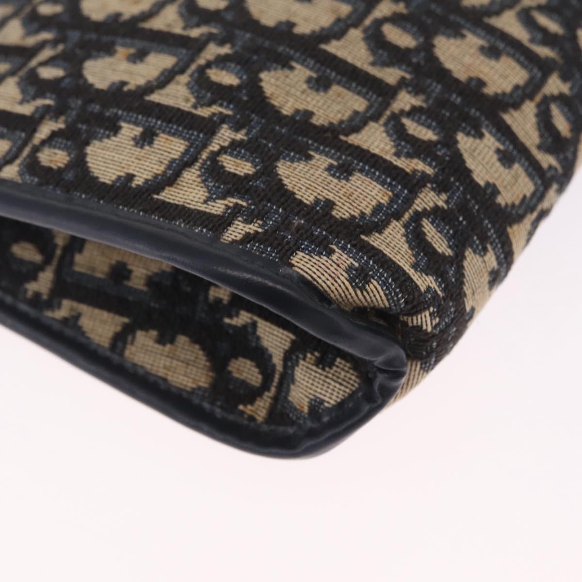 Christian Dior Trotter Shoulder Canvas Navy Canvas Handbag (Pre-Owned)