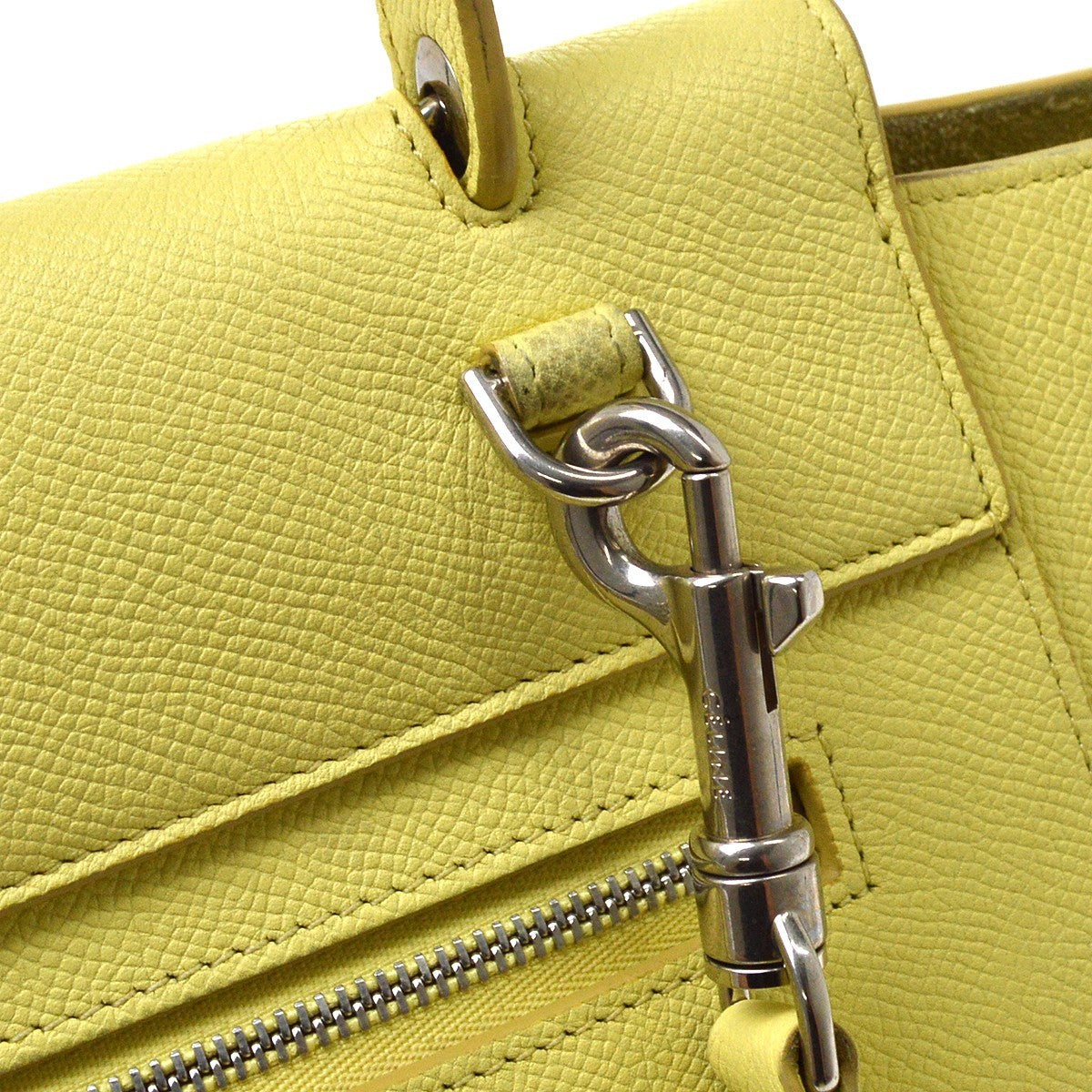 Celine Belt Leather Yellow Leather Handbag (Pre-Owned)