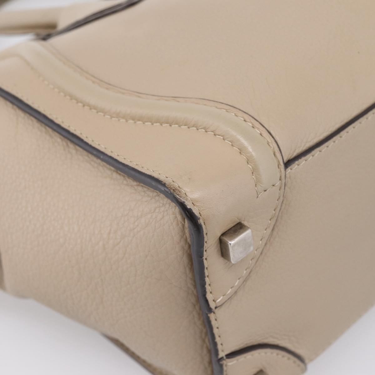 Celine Luggage Grainy Leather Beige Leather Handbag (Pre-Owned)