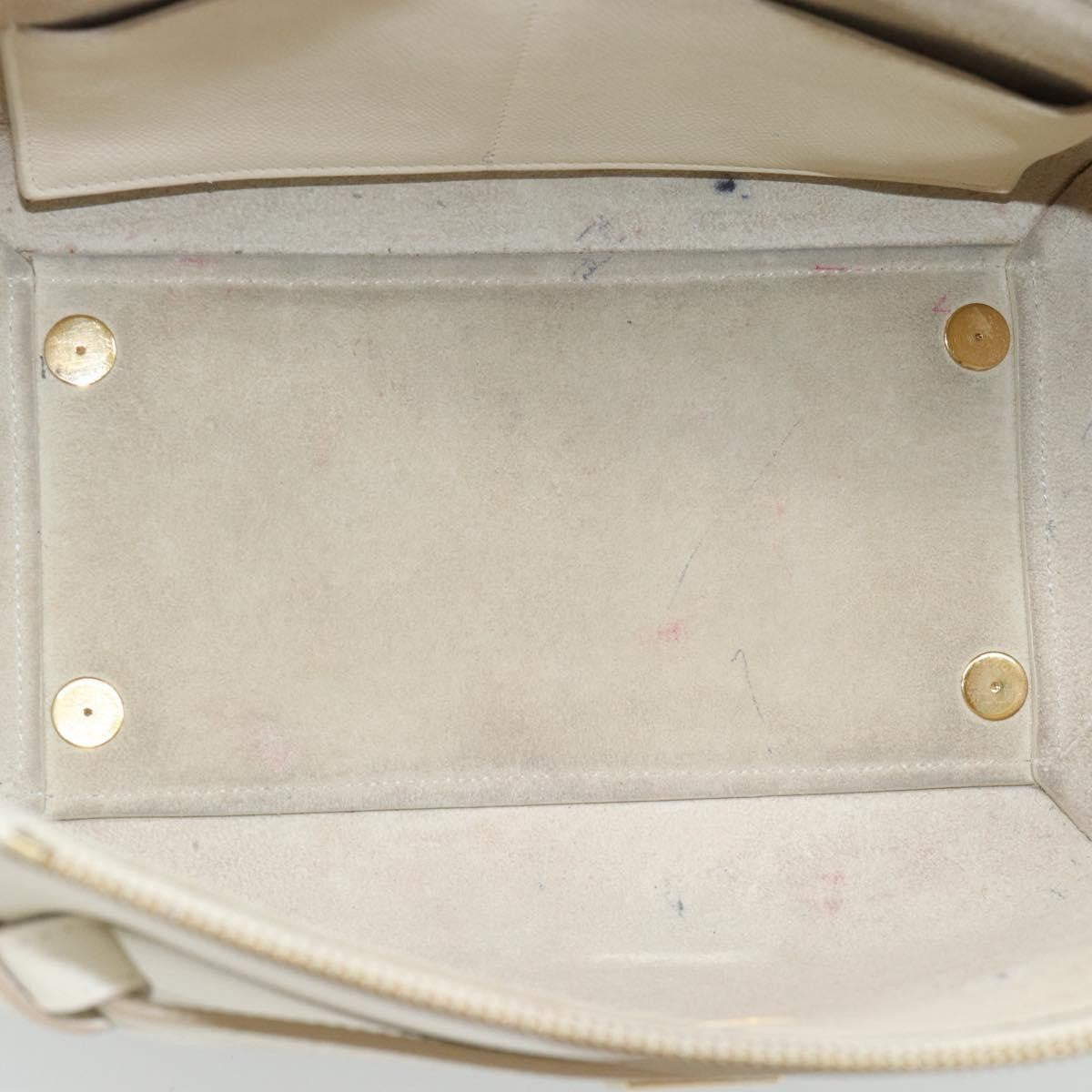 Celine Belt Textured Leather White Leather Handbag (Pre-Owned)