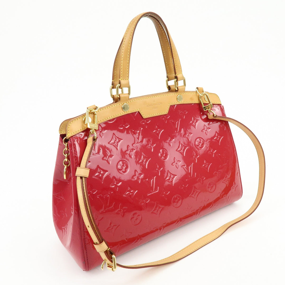 Louis Vuitton Brea Monogram Vernis Red Leather Handbag (Pre-Owned)